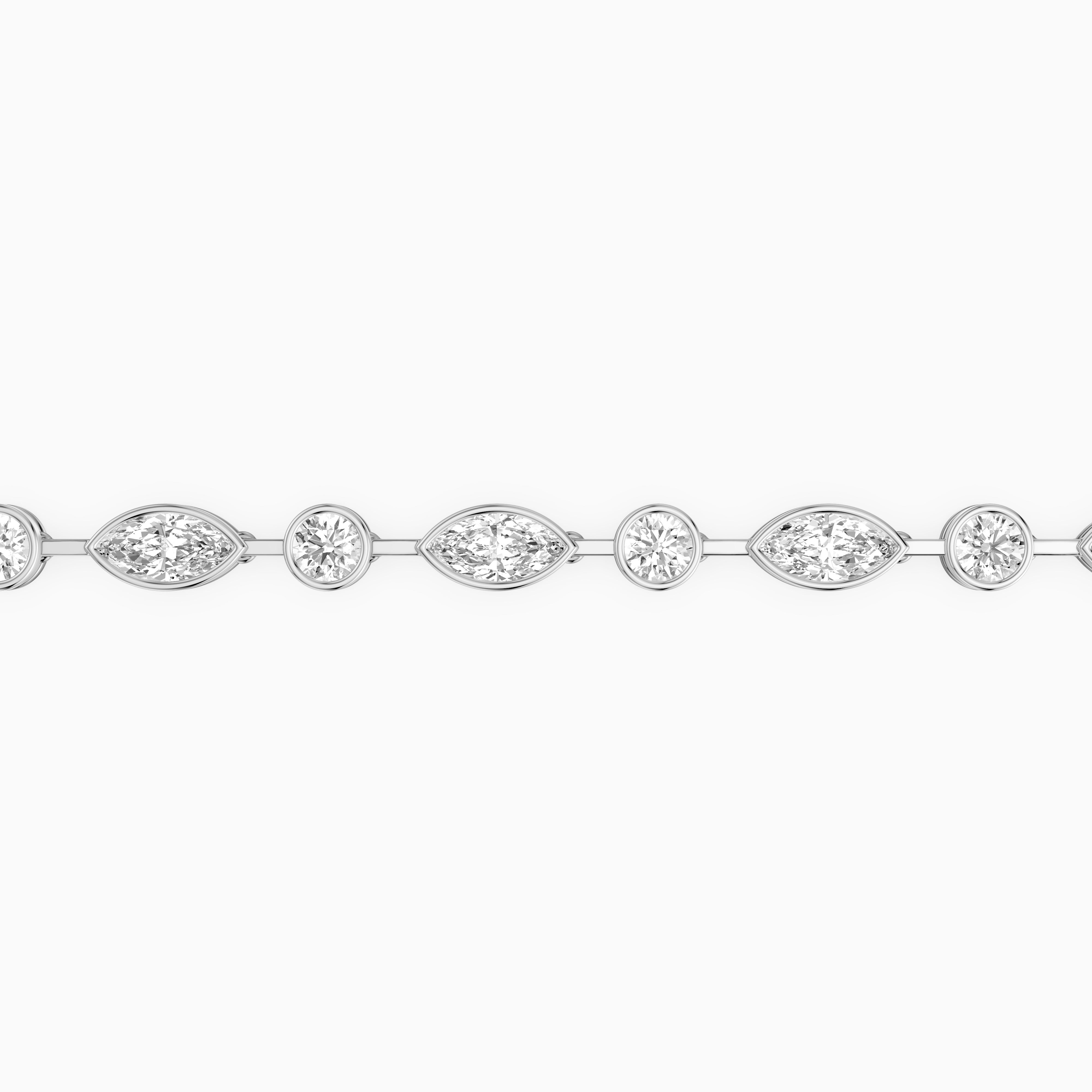 Sasilvia Round Cut and Marquise Cut Lab Grown Diamond Bezel Tennis Bracelet