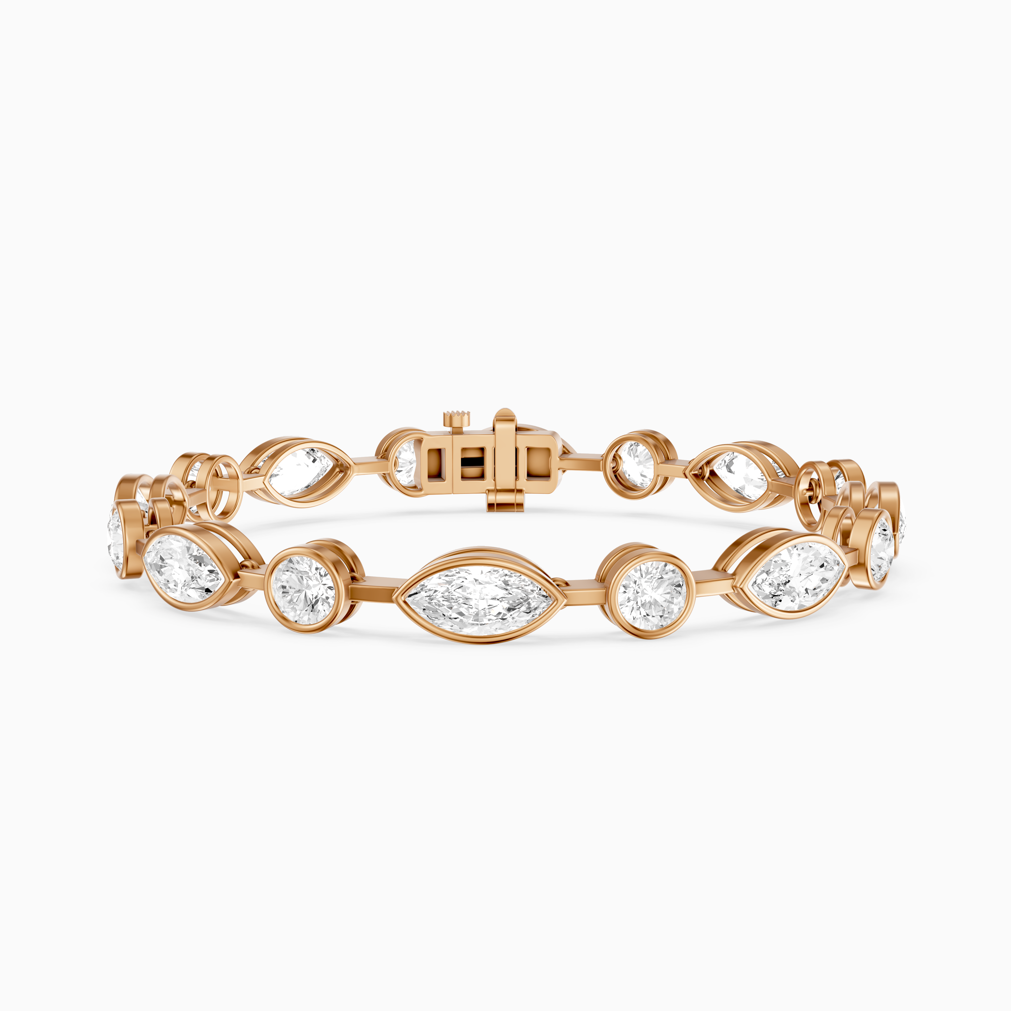 Sasilvia Round Cut and Marquise Cut Lab Grown Diamond Bezel Tennis Bracelet