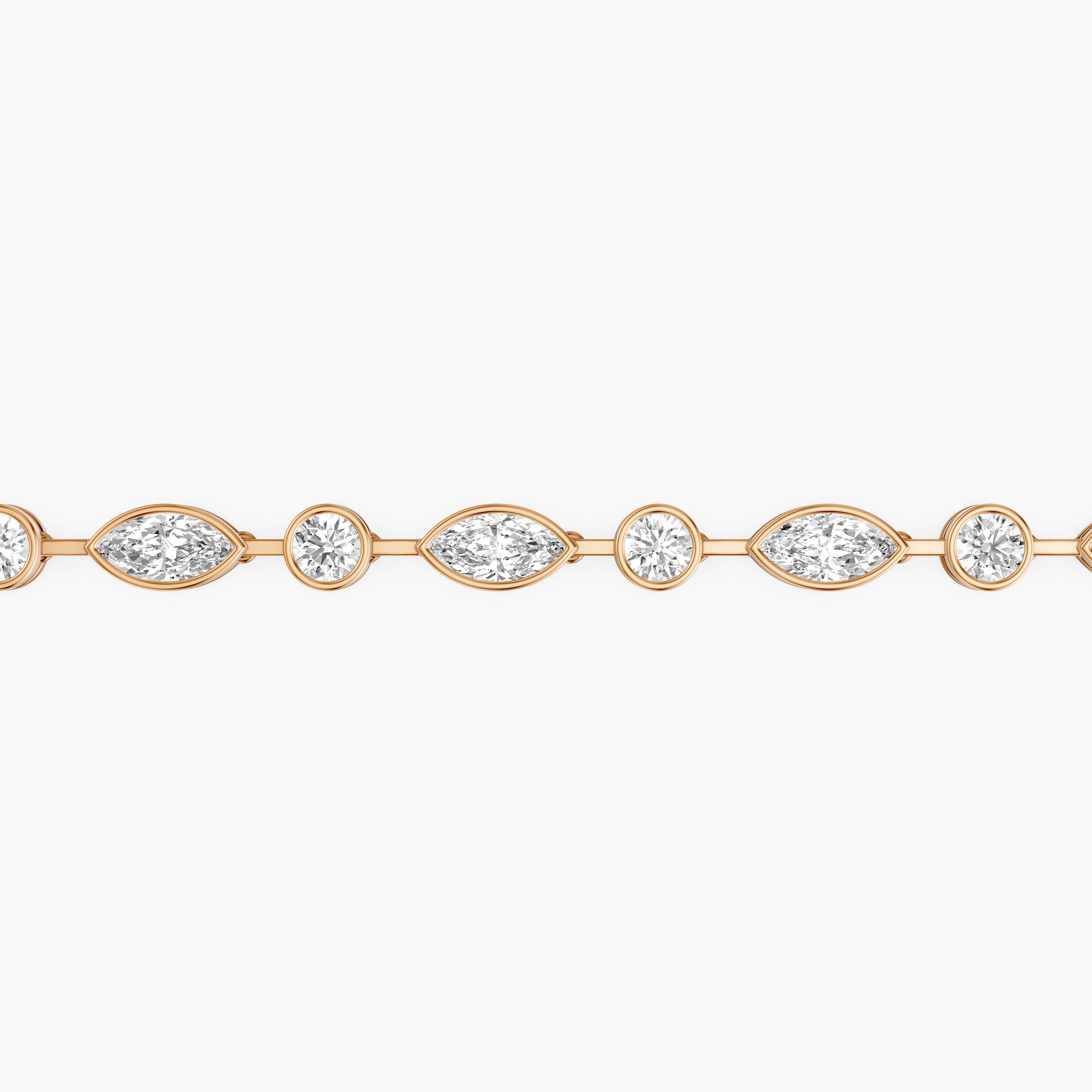 Sasilvia Round Cut and Marquise Cut Lab Grown Diamond Bezel Tennis Bracelet
