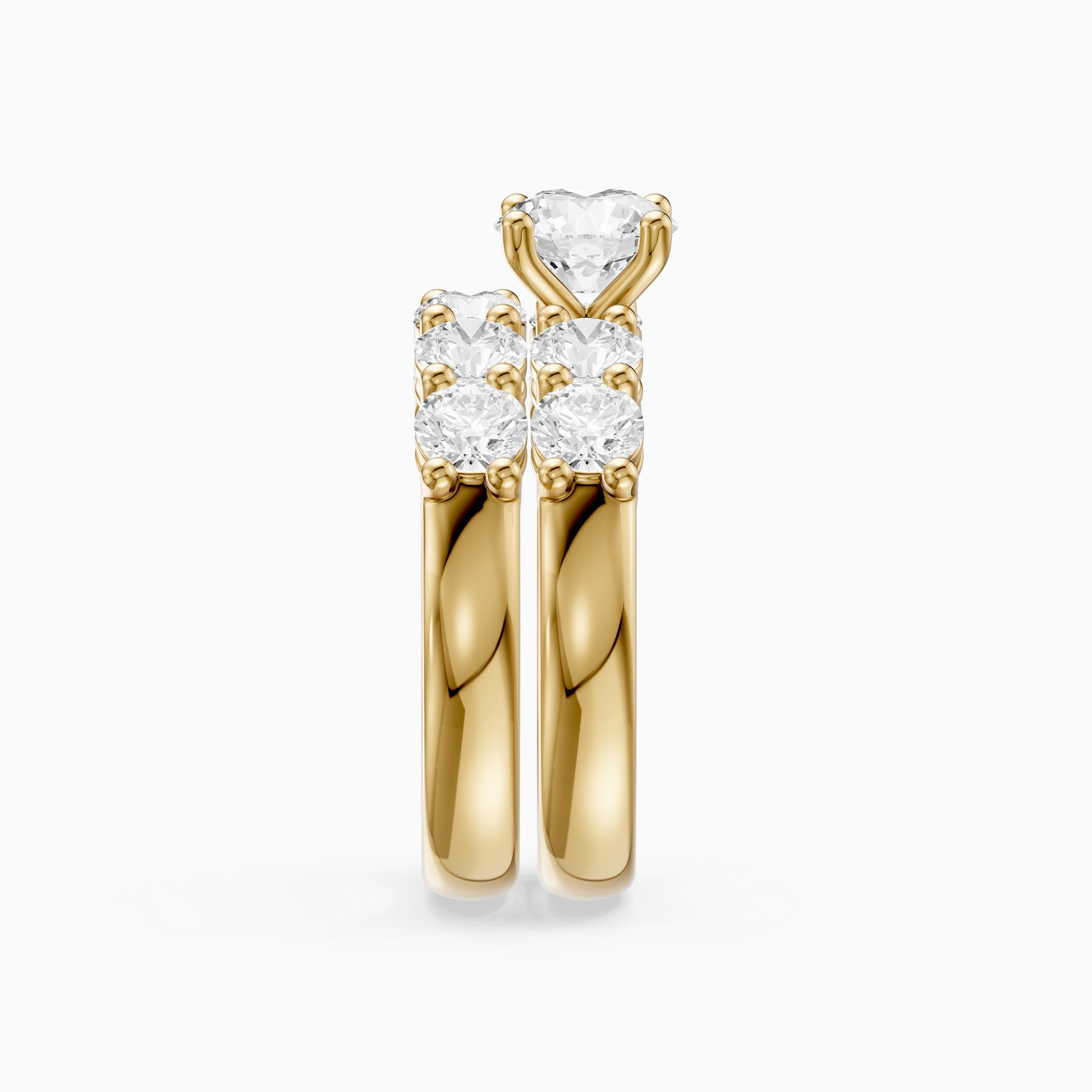 Ester Five Stone Round Lab Grown Diamond Cluster Bridal Set