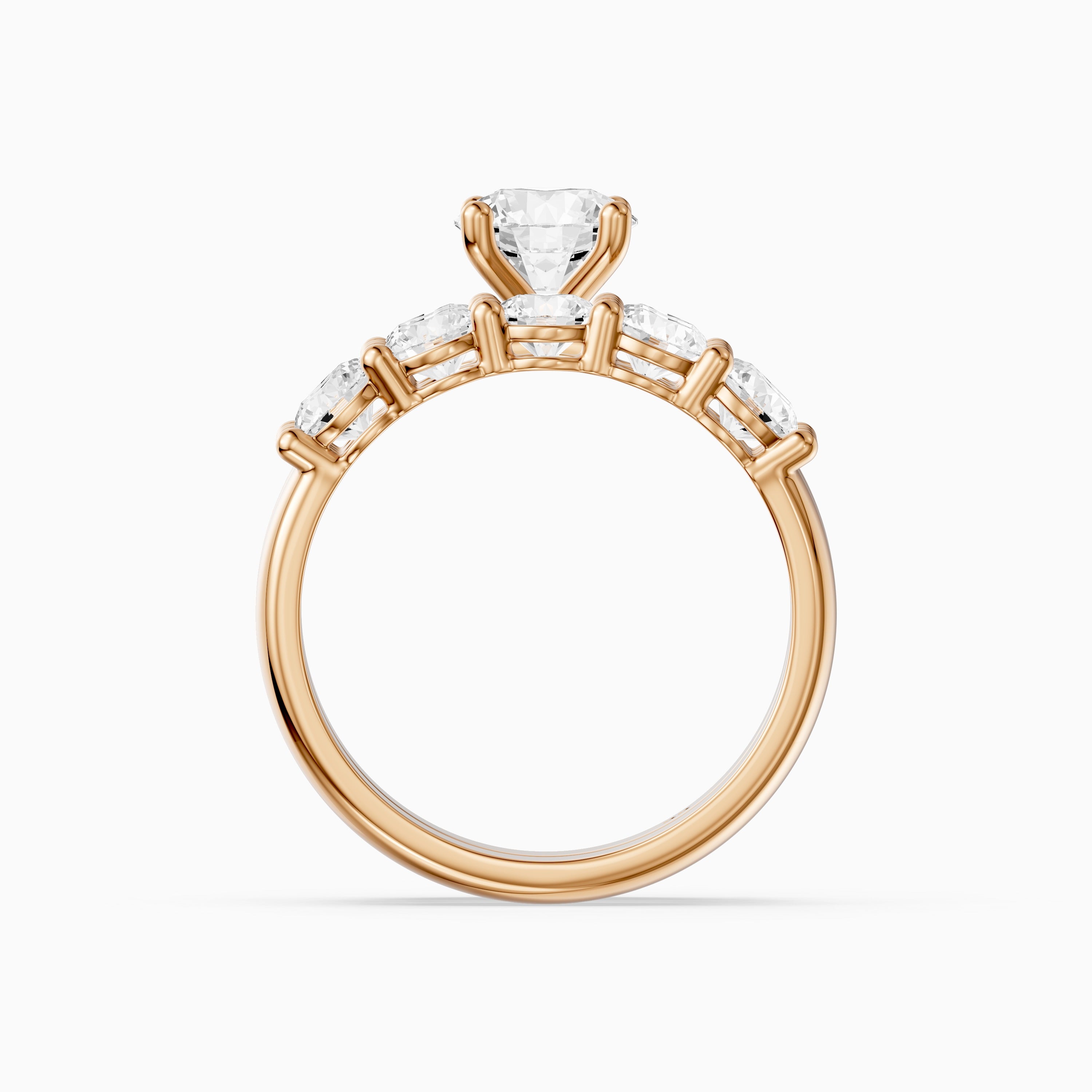 Ester Five Stone Round Lab Grown Diamond Cluster Bridal Set