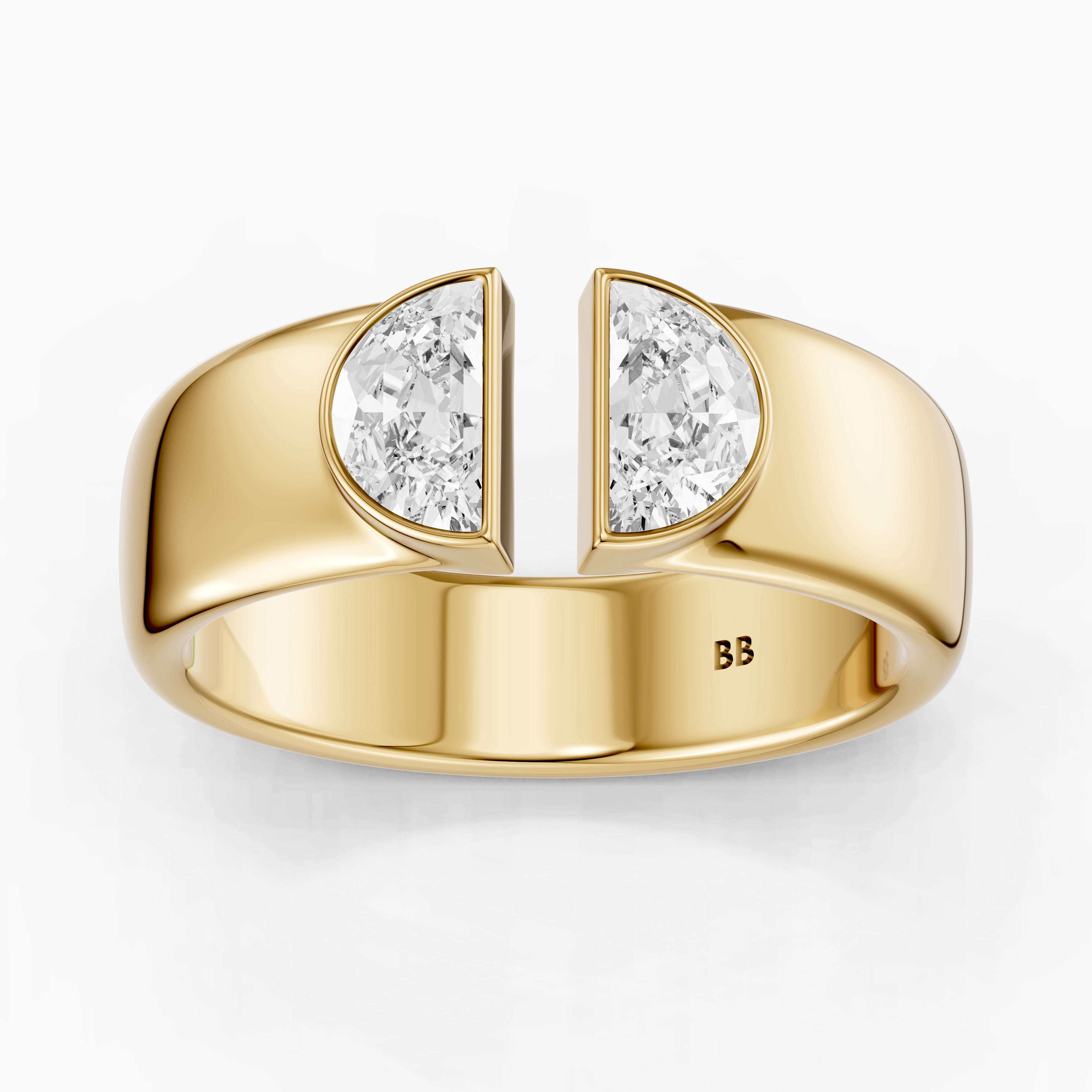 Lainey Half Moon Cut Lab Diamond Open Gap Cigar Band