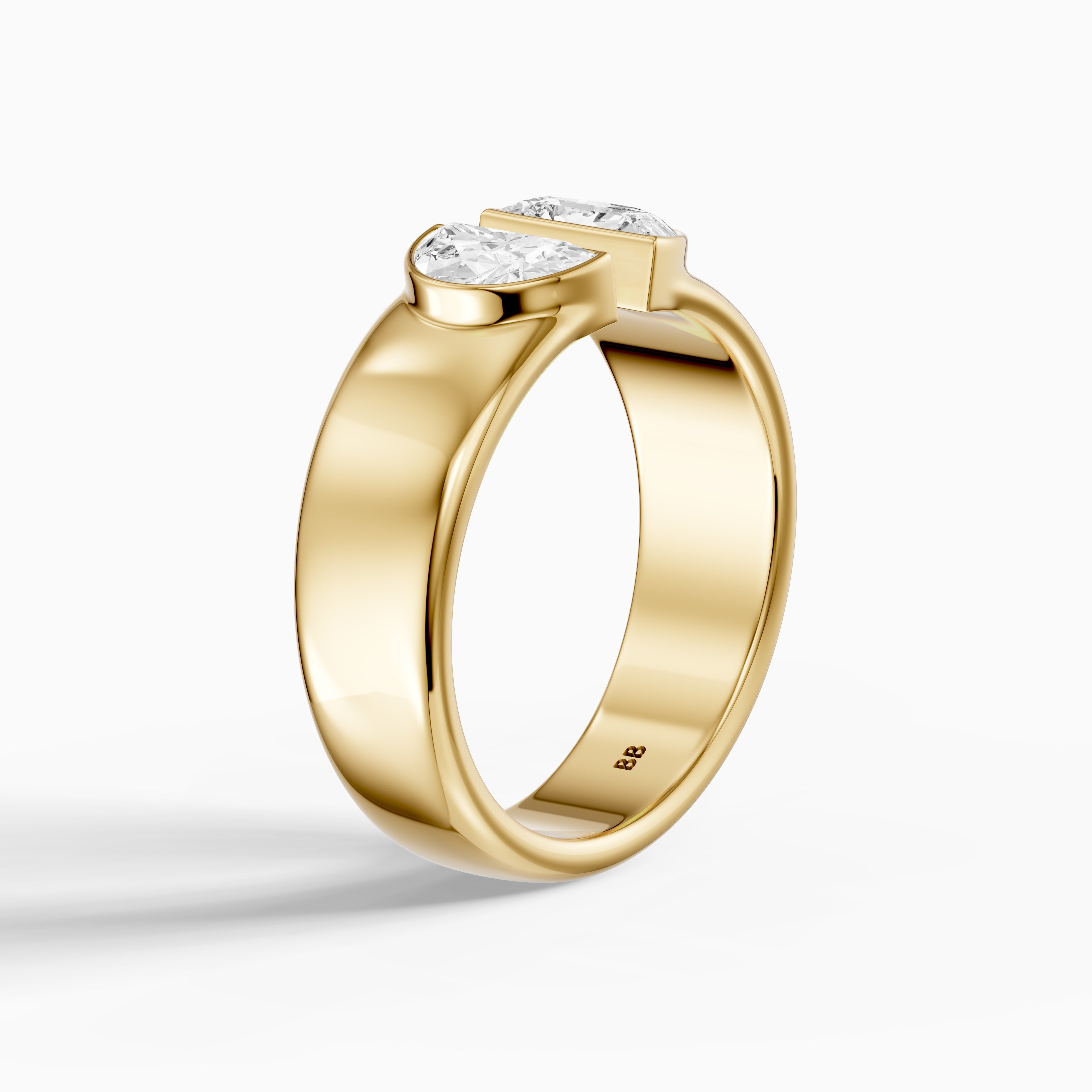 Lainey Half Moon Cut Lab Diamond Open Gap Cigar Band