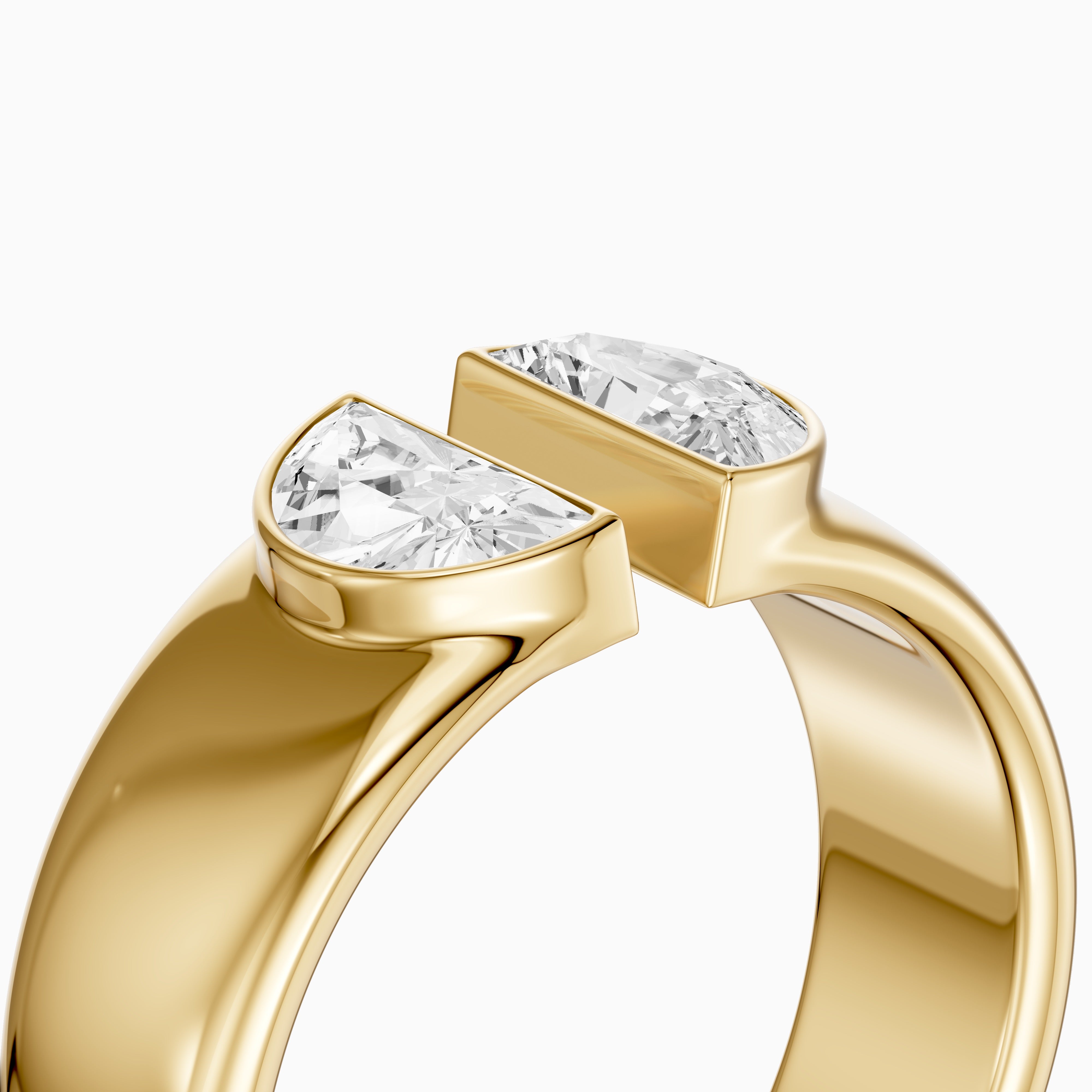 Lainey Half Moon Cut Lab Diamond Open Gap Cigar Band