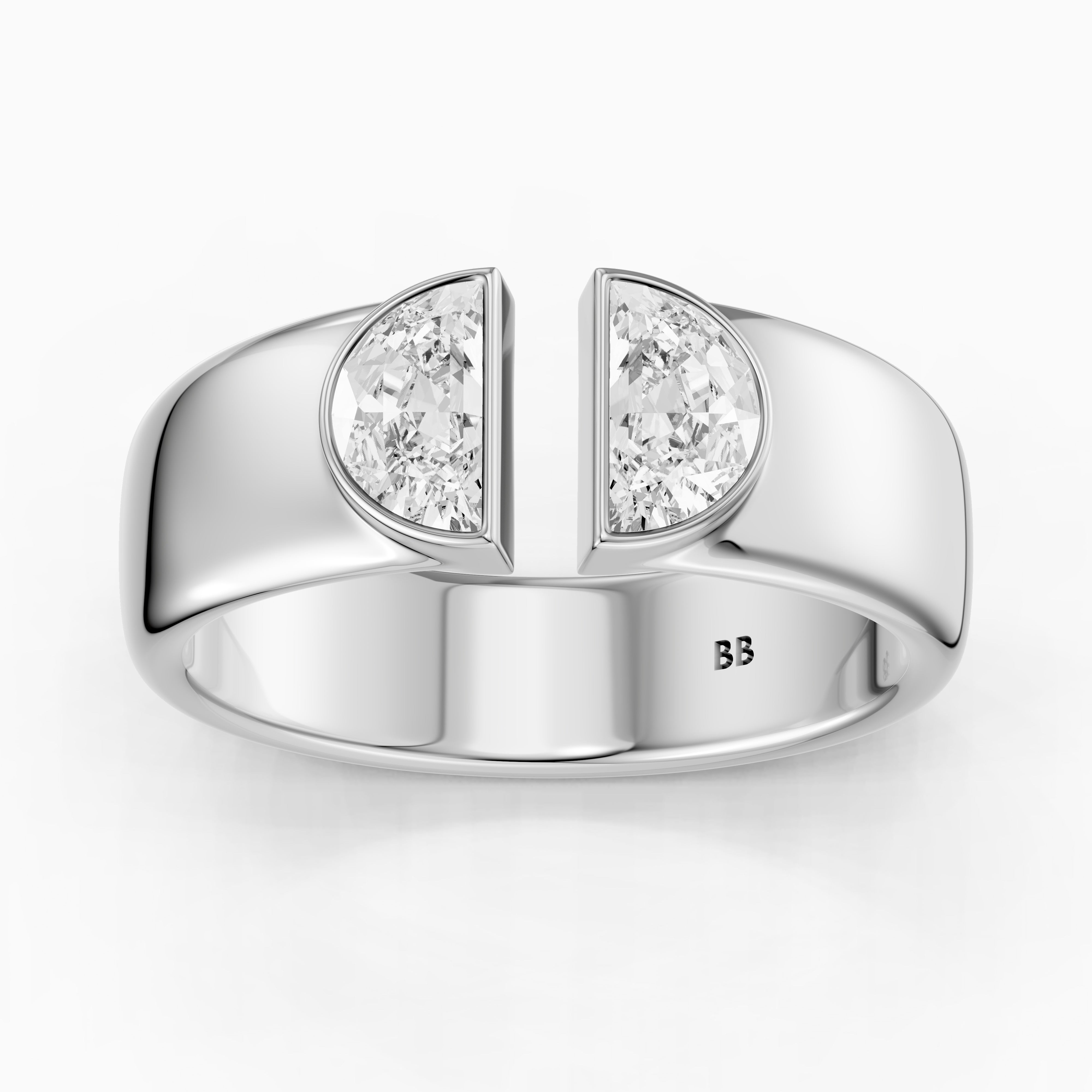 Lainey Half Moon Cut Lab Diamond Open Gap Cigar Band