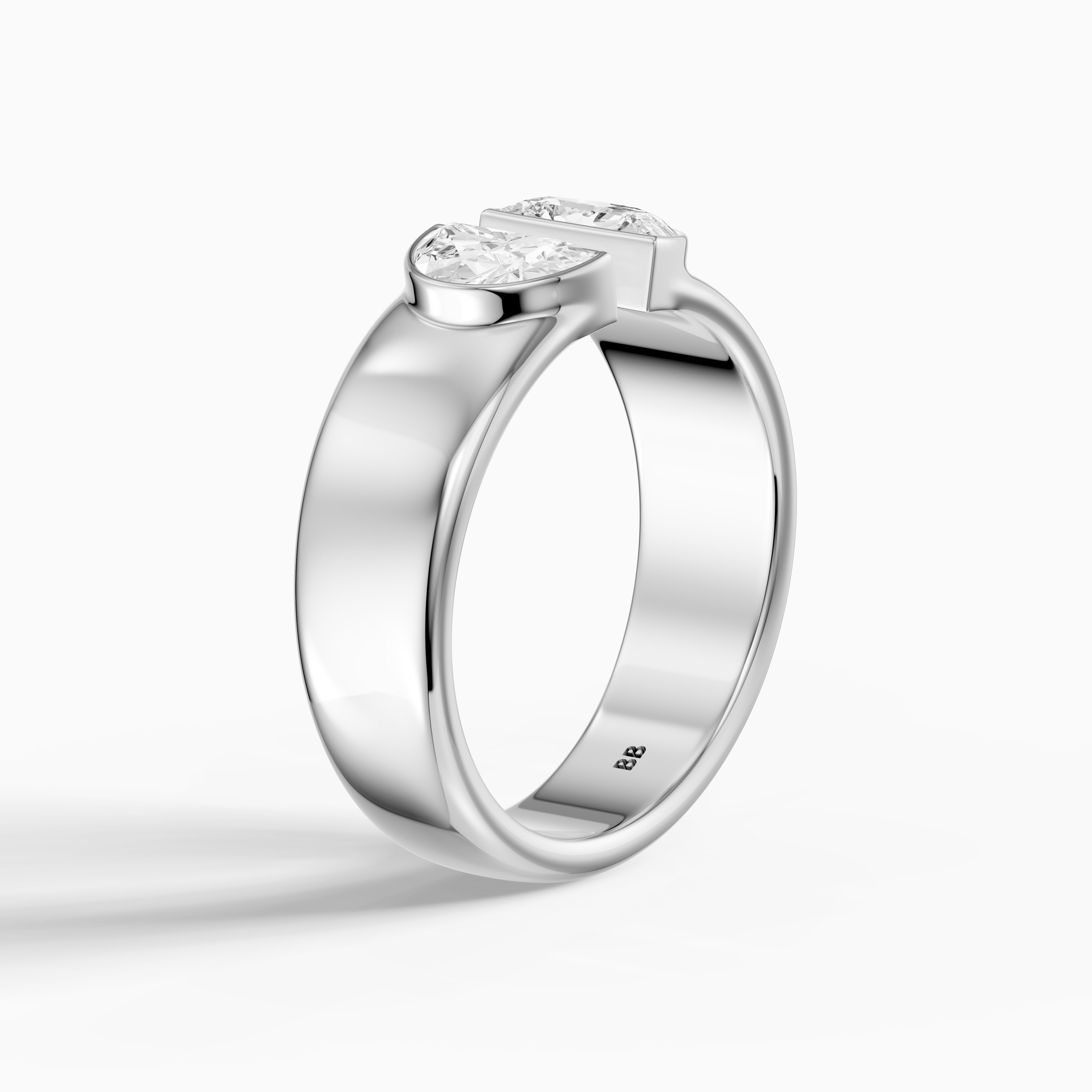 Lainey Half Moon Cut Lab Diamond Open Gap Cigar Band