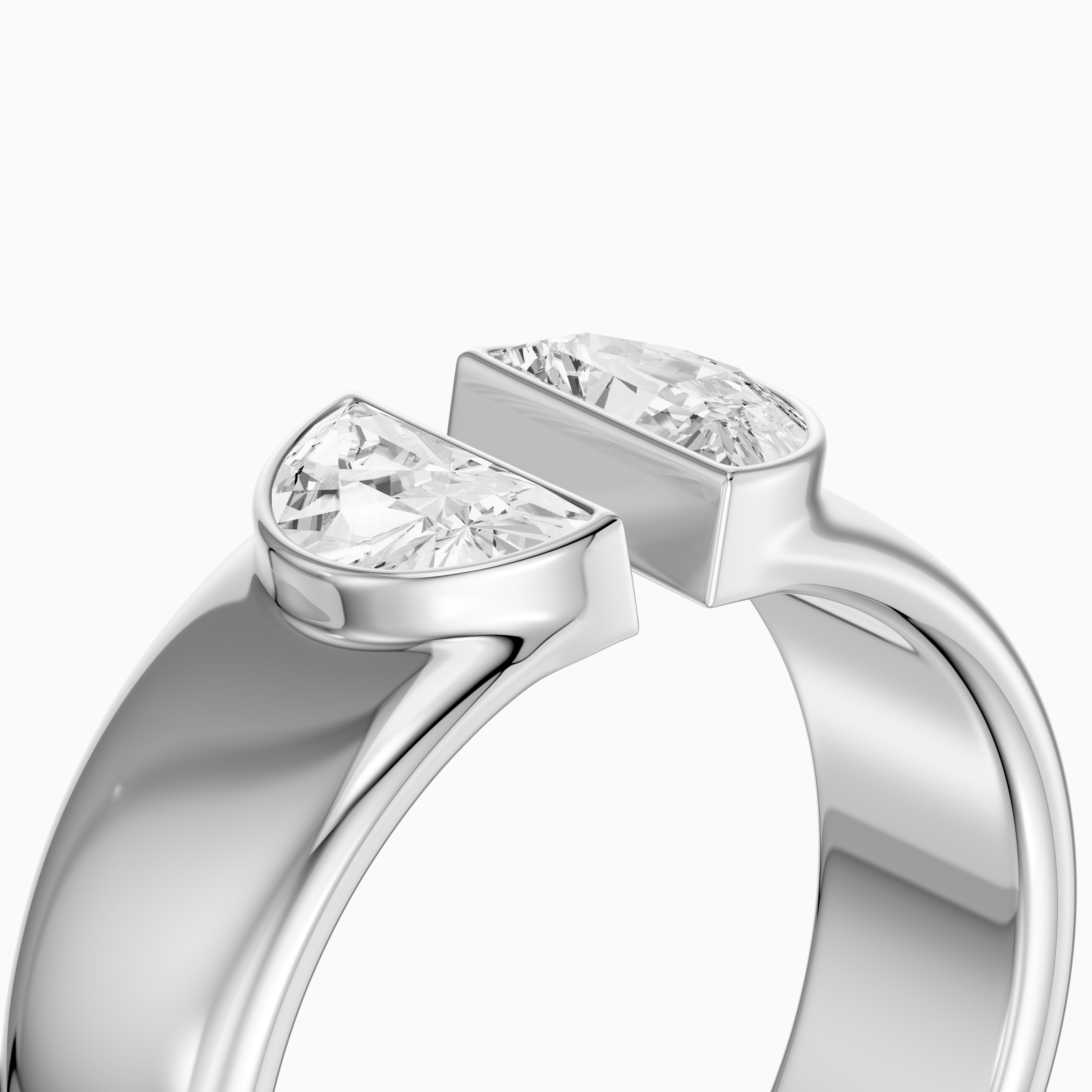 Lainey Half Moon Cut Lab Diamond Open Gap Cigar Band