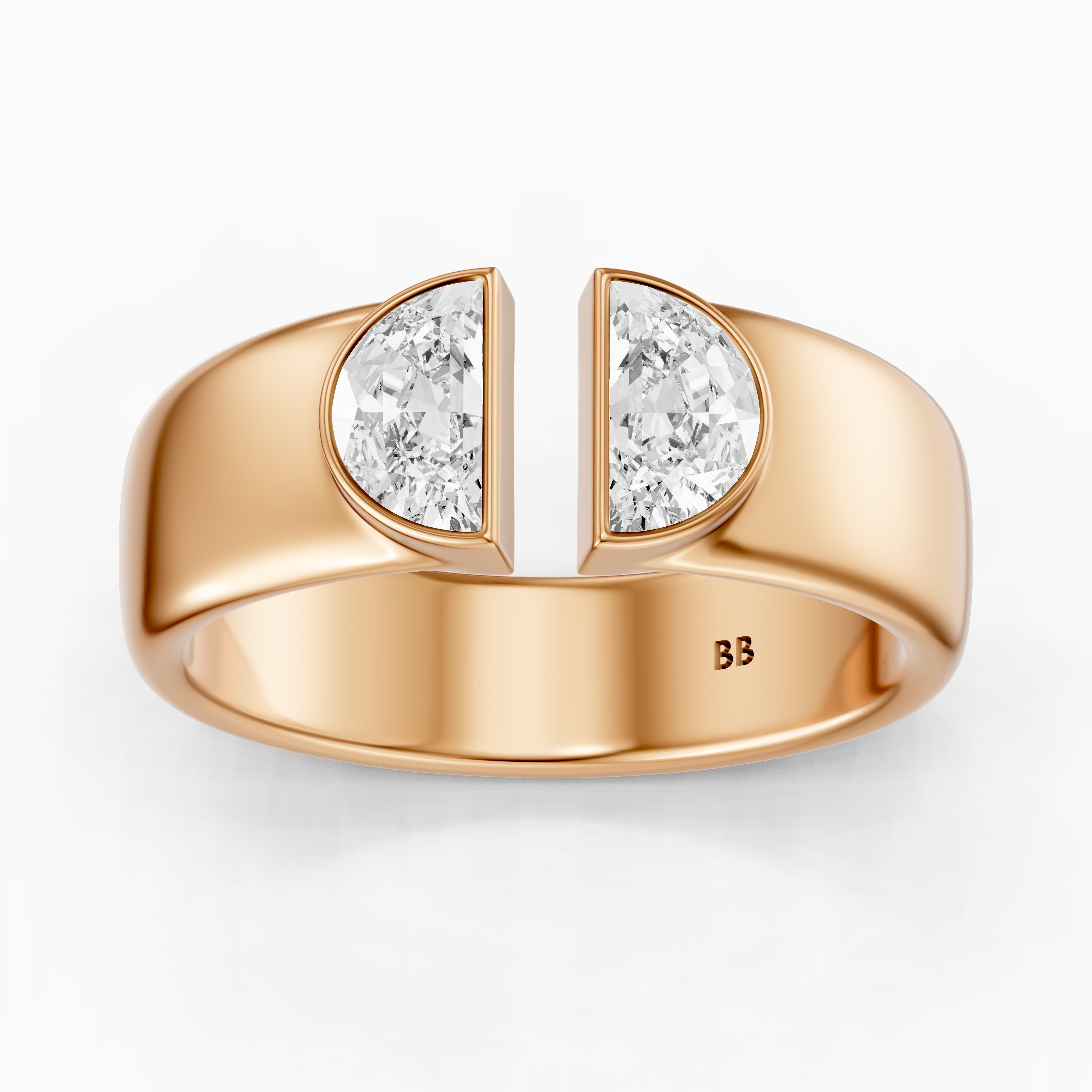 Lainey Half Moon Cut Lab Diamond Open Gap Cigar Band