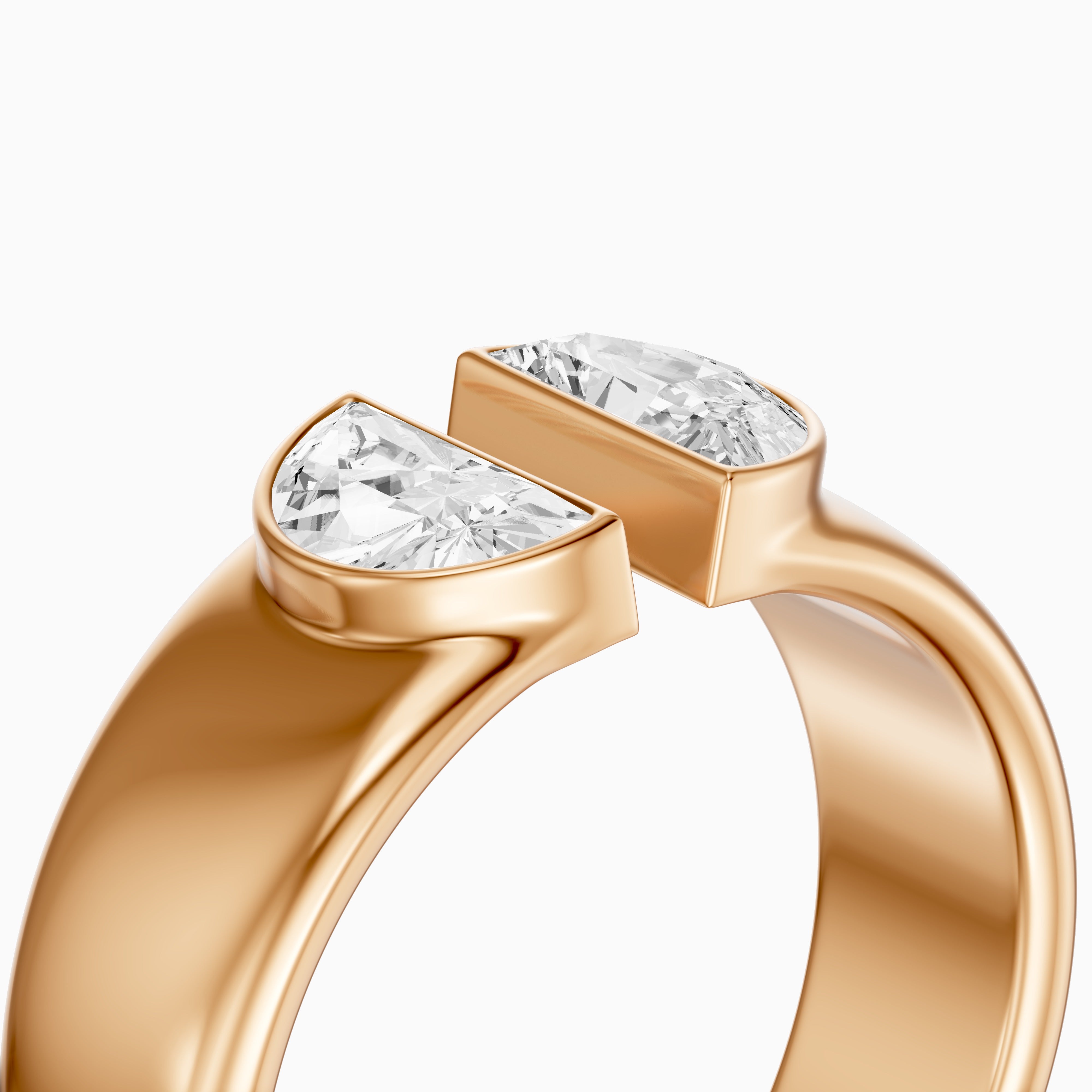 Lainey Half Moon Cut Lab Diamond Open Gap Cigar Band