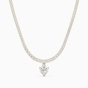 Natalia Heart Cut Lab Grown Diamond Drop Tennis Necklace