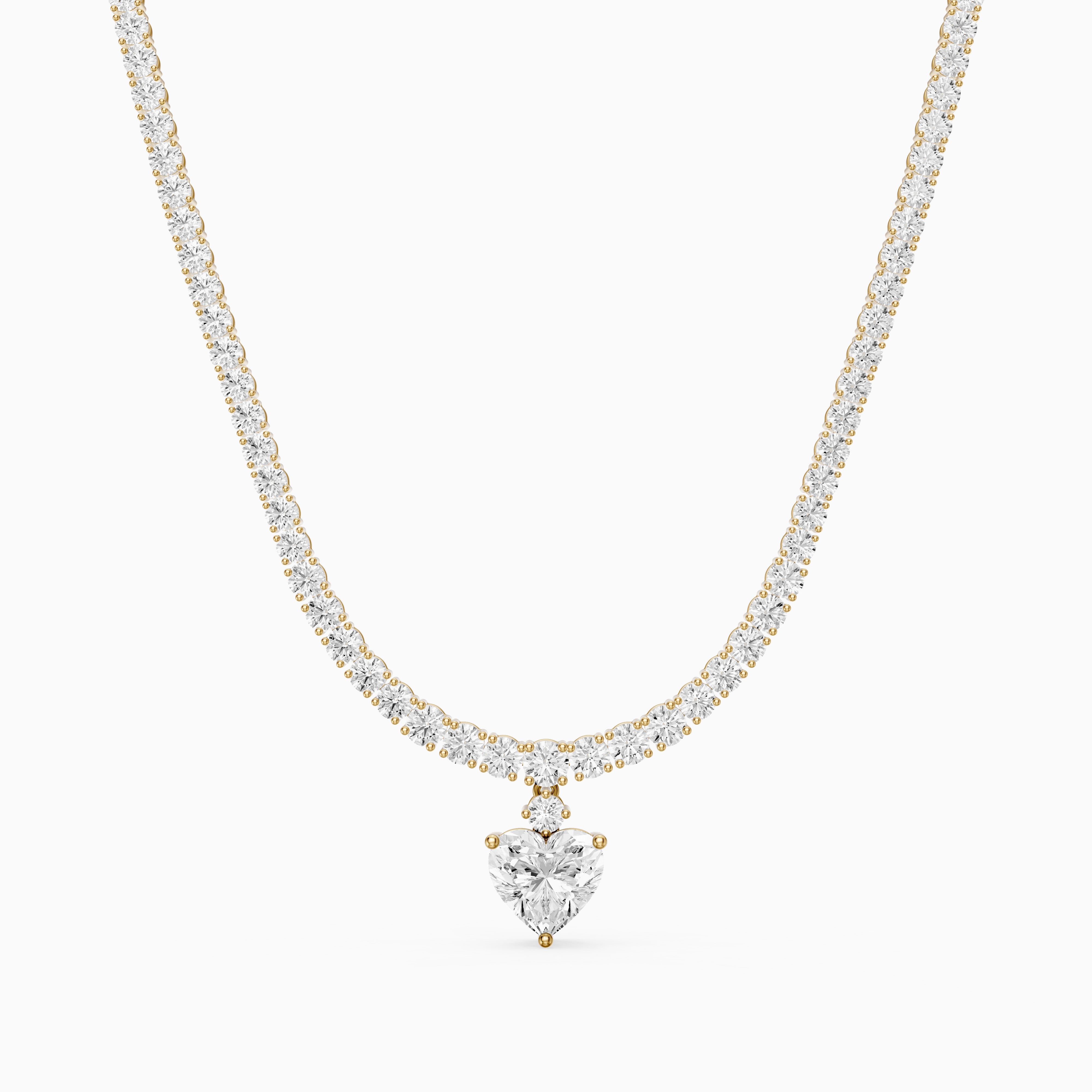 Natalia Heart Cut Lab Grown Diamond Drop Tennis Necklace
