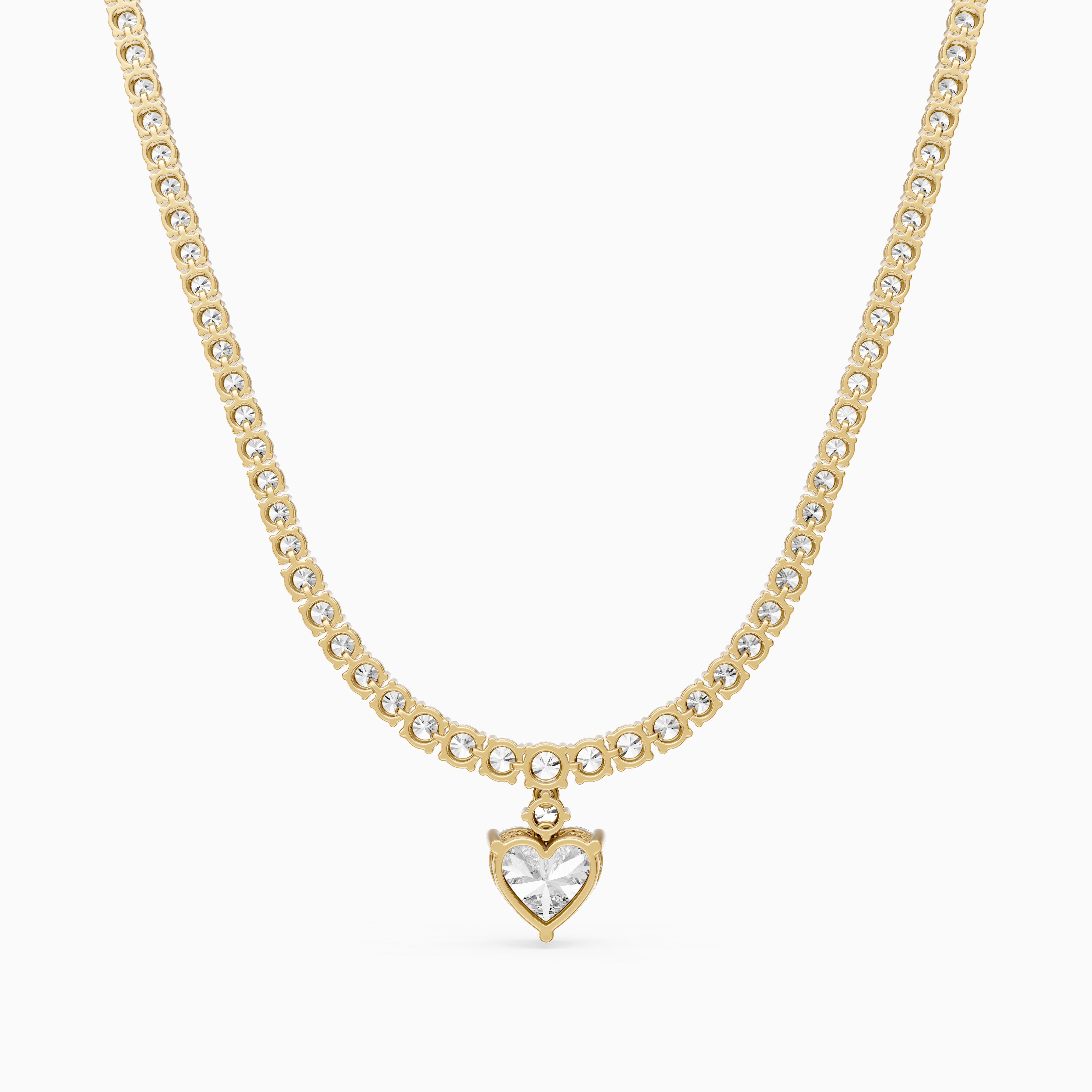 Natalia Heart Cut Lab Grown Diamond Drop Tennis Necklace