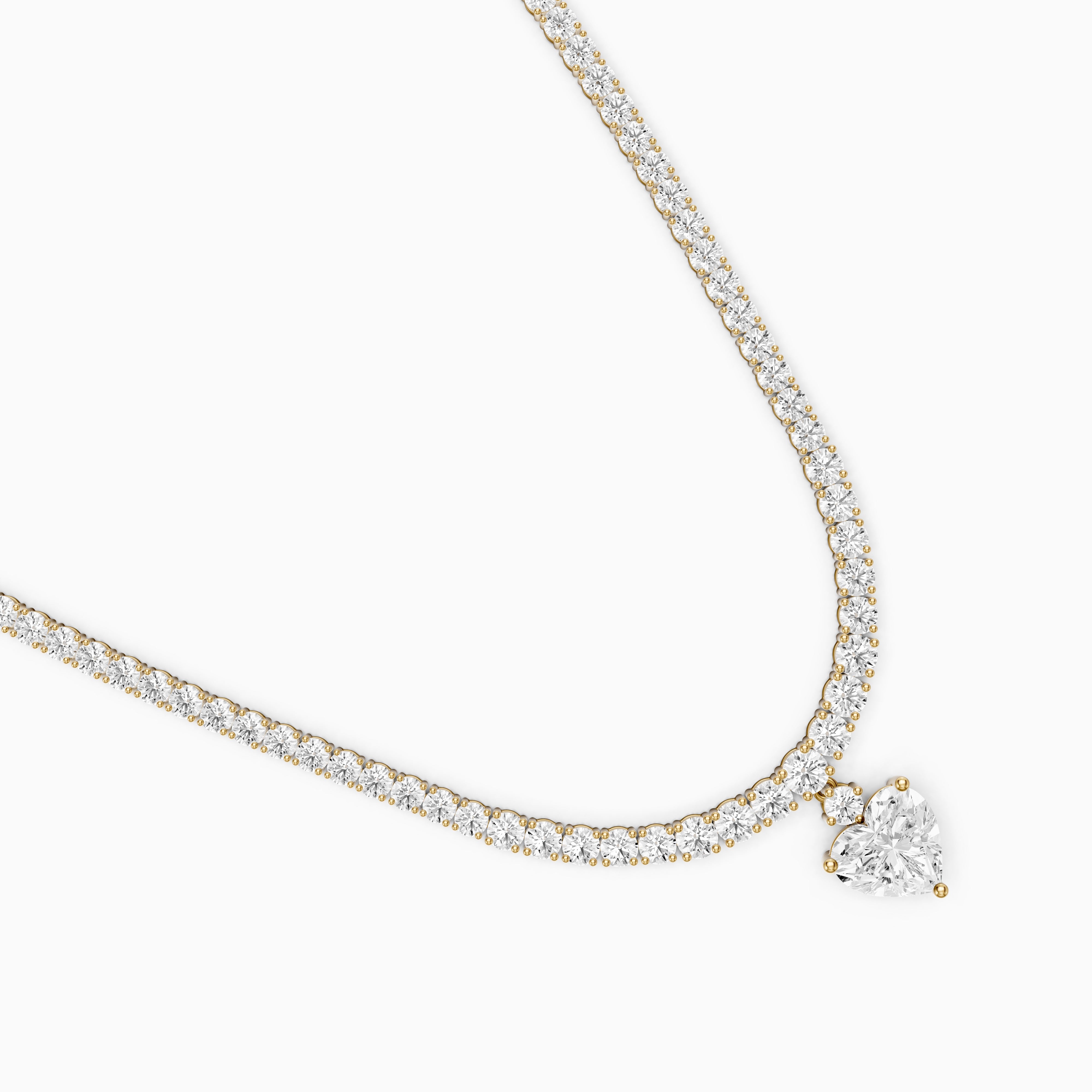 Natalia Heart Cut Lab Grown Diamond Drop Tennis Necklace