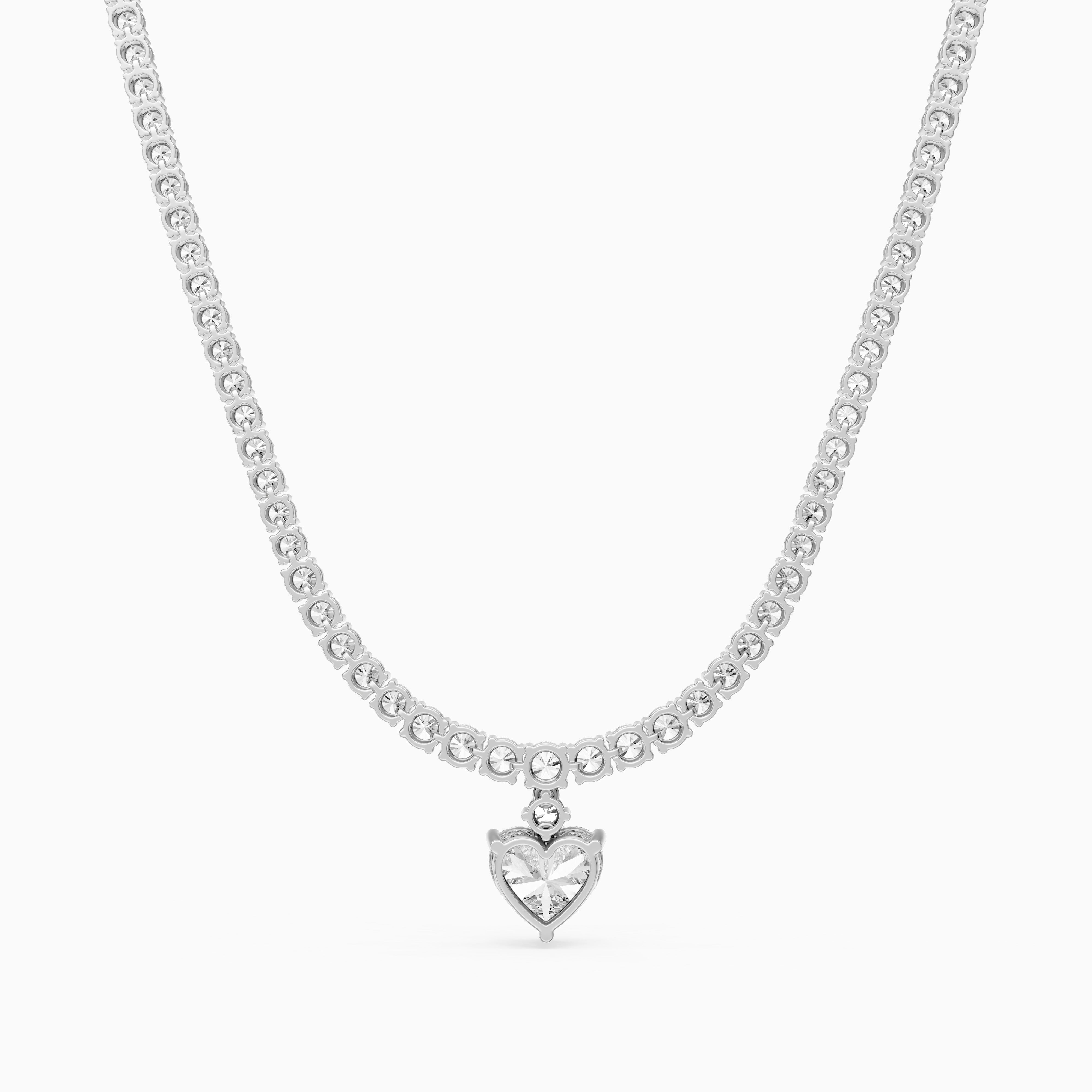 Natalia Heart Cut Lab Grown Diamond Drop Tennis Necklace