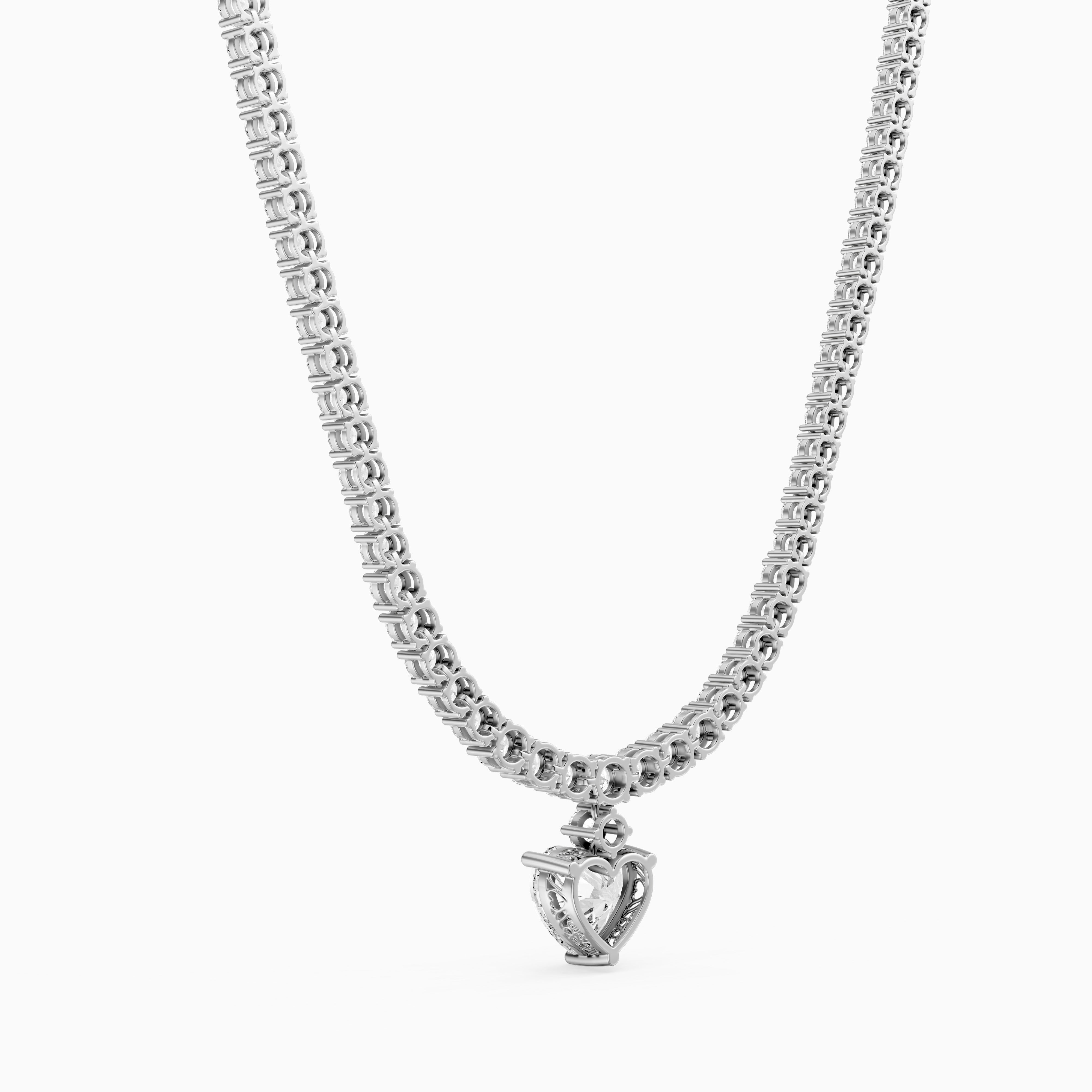 Natalia Heart Cut Lab Grown Diamond Drop Tennis Necklace