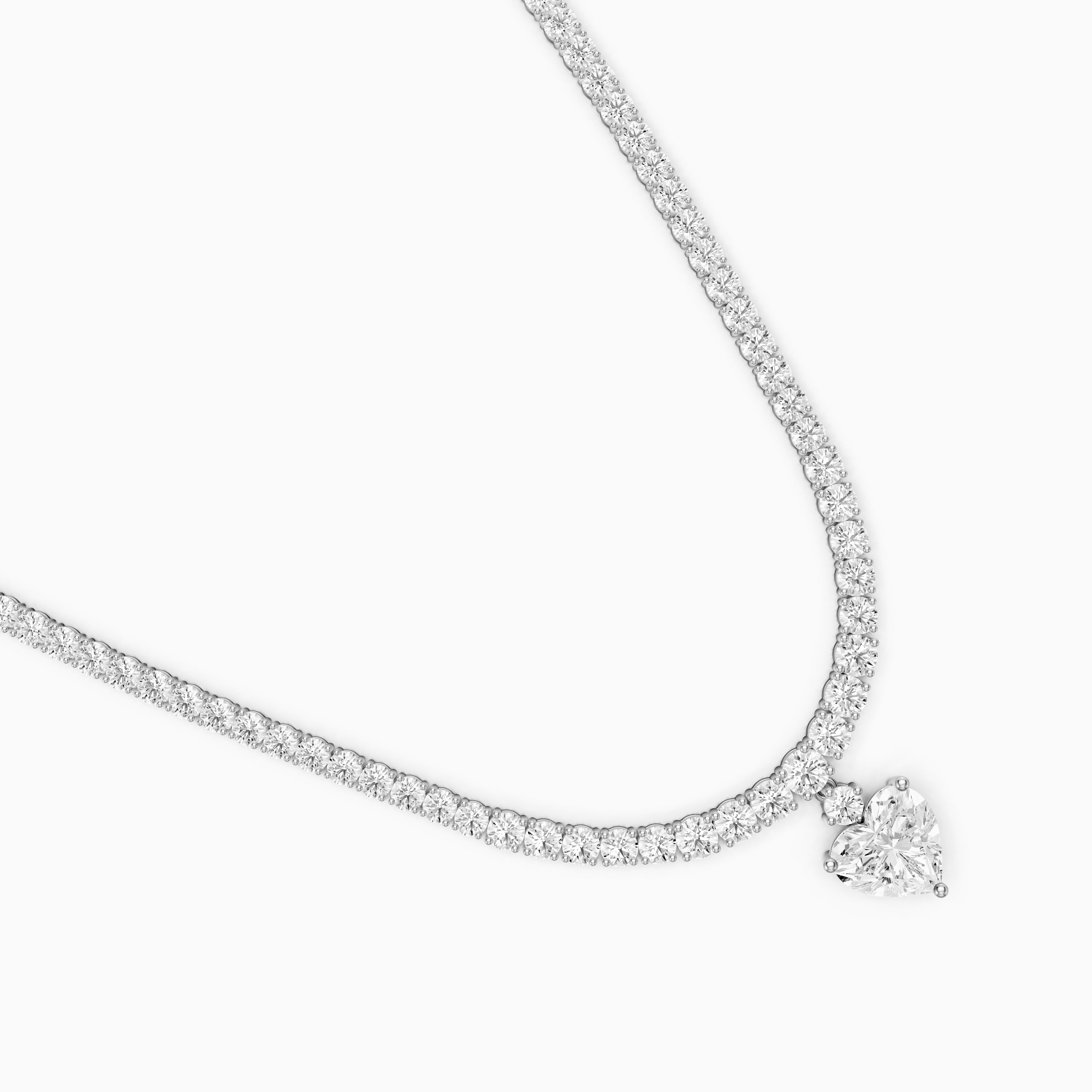 Natalia Heart Cut Lab Grown Diamond Drop Tennis Necklace