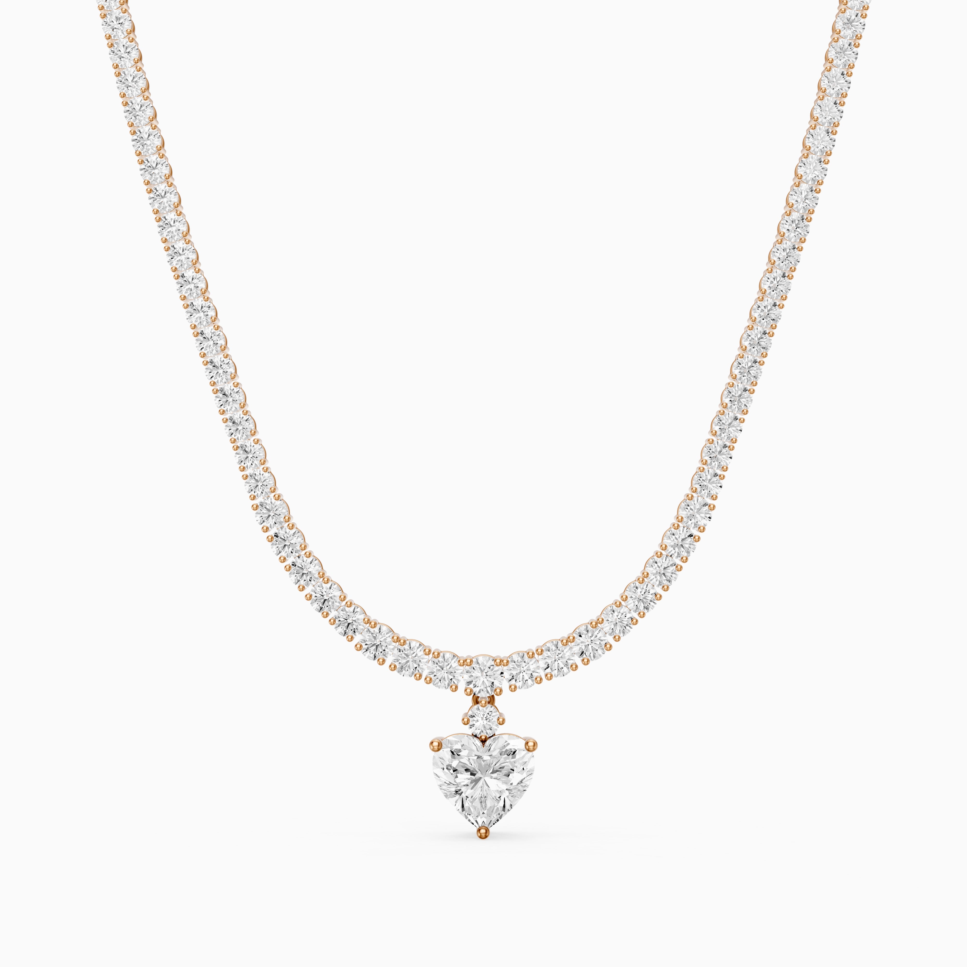 Natalia Heart Cut Lab Grown Diamond Drop Tennis Necklace