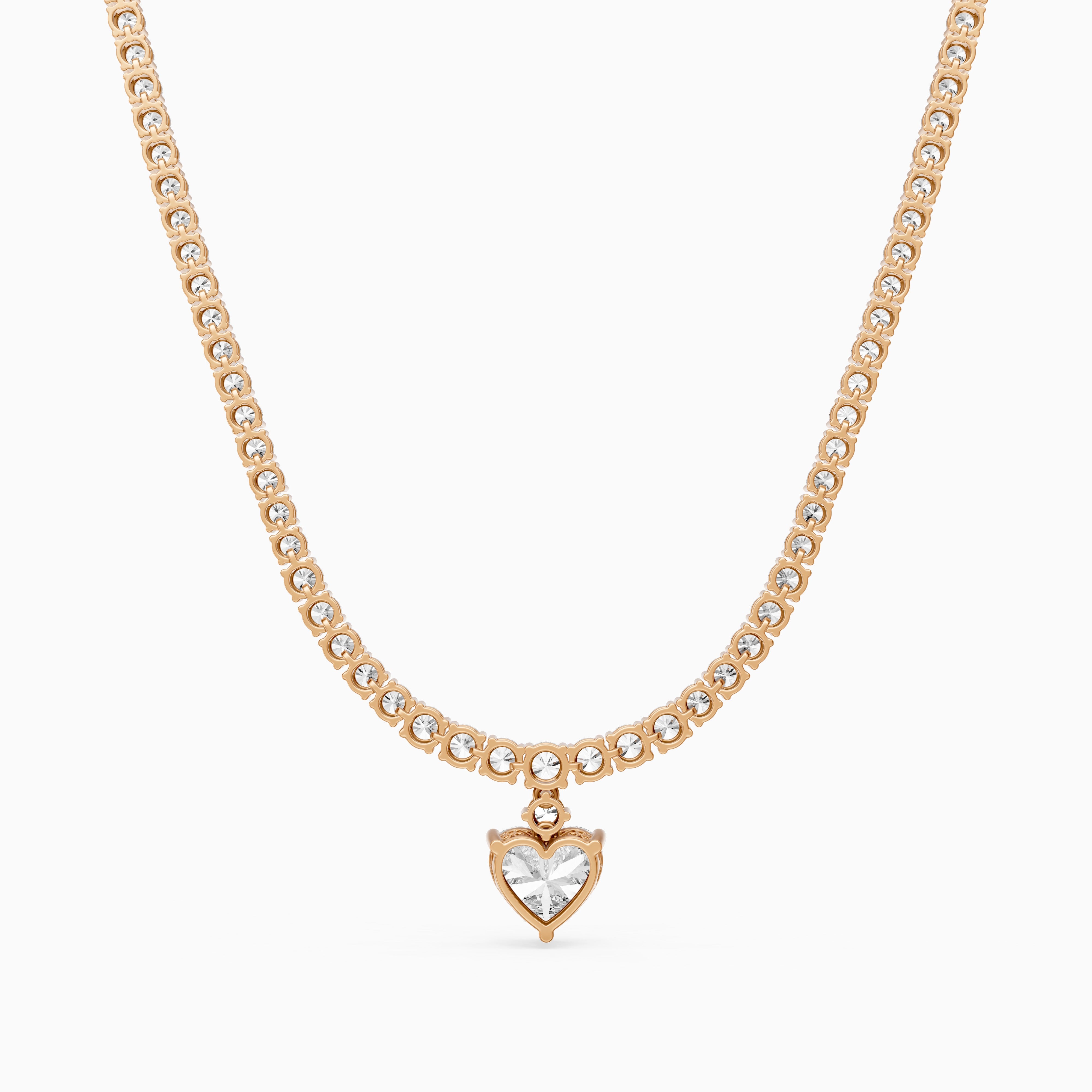 Natalia Heart Cut Lab Grown Diamond Drop Tennis Necklace