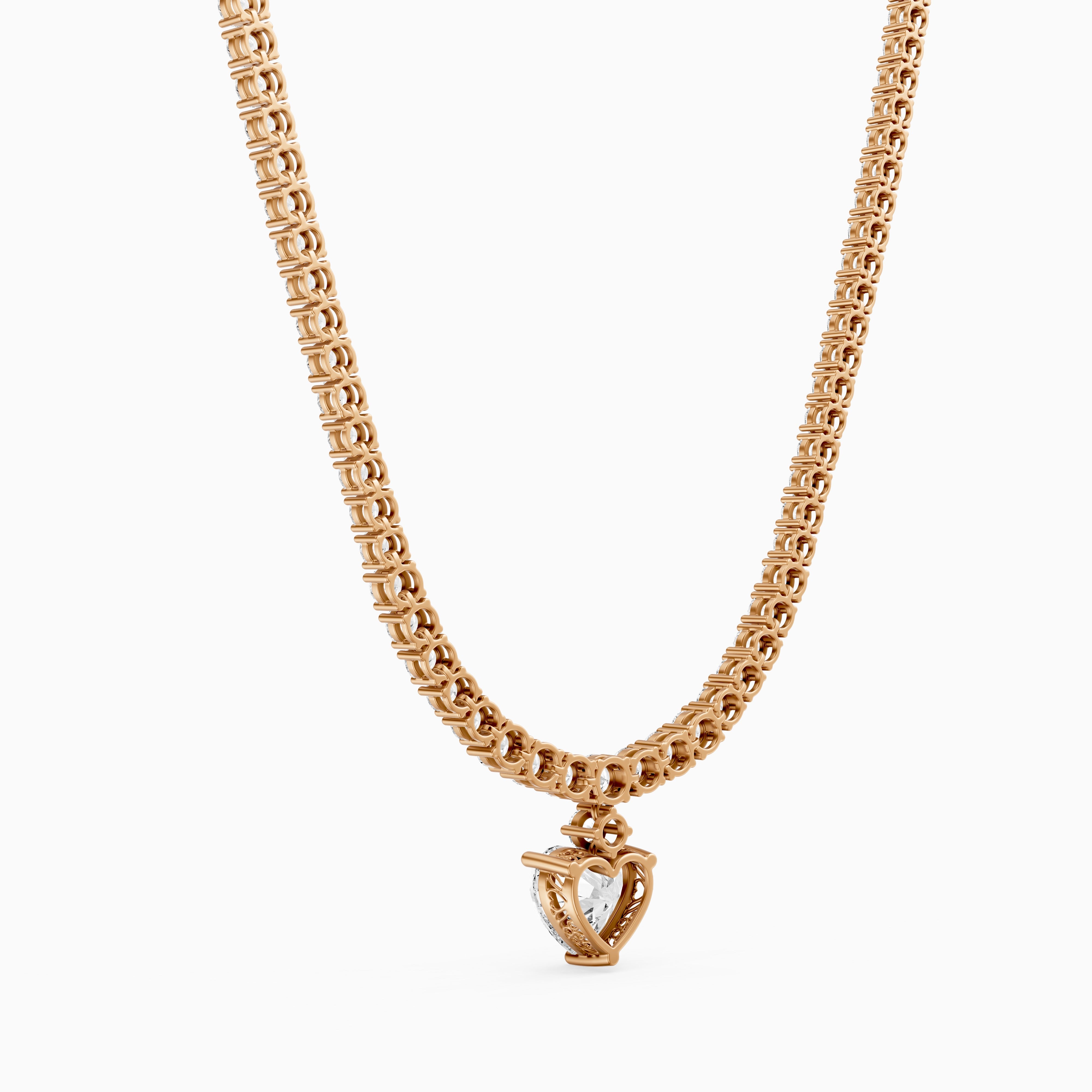 Natalia Heart Cut Lab Grown Diamond Drop Tennis Necklace