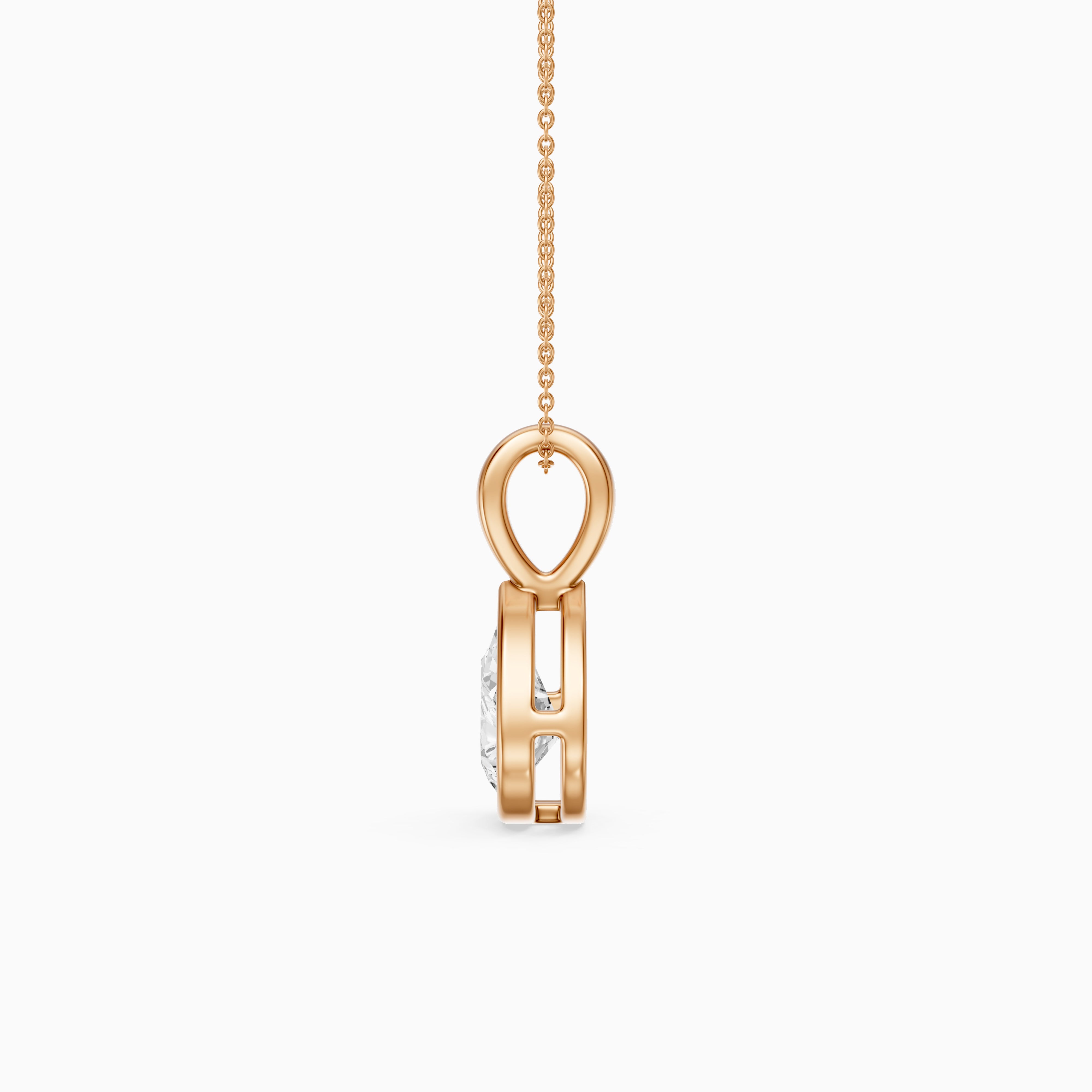 Mary Pear Shape Bezel Set Lab Grown Diamond Solitaire Pendant