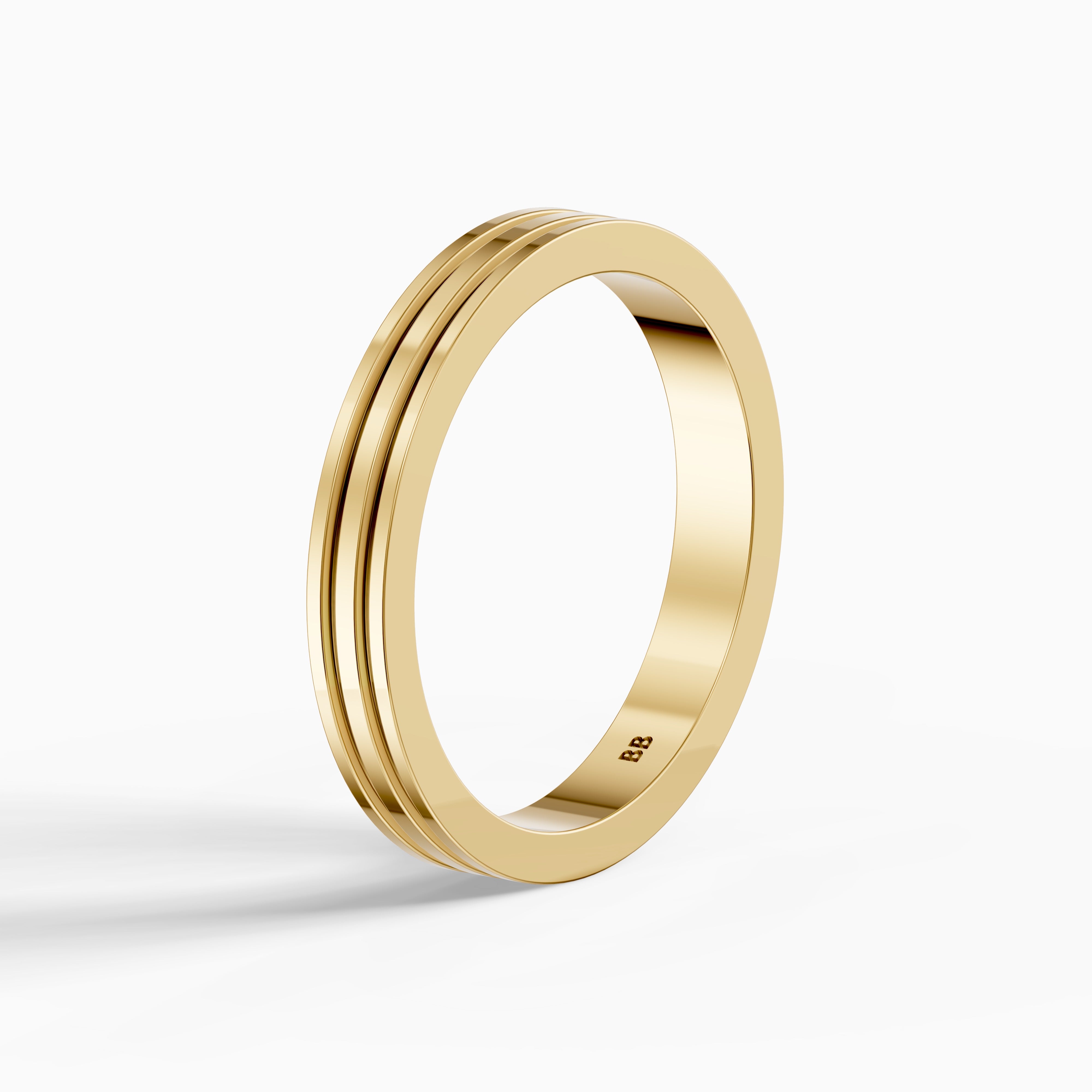 Zaylee Double Groove Plain Wedding Band