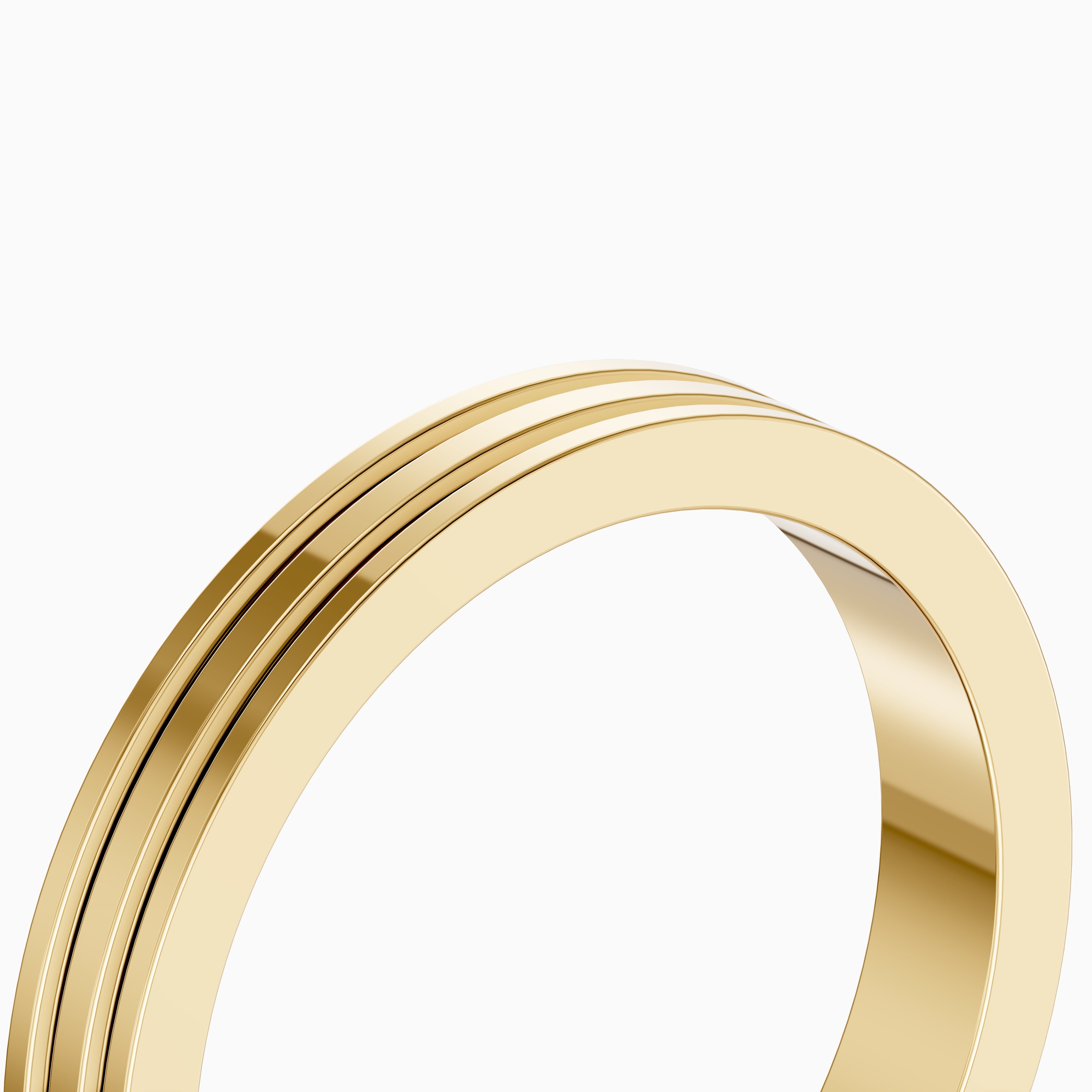 Zaylee Double Groove Plain Wedding Band