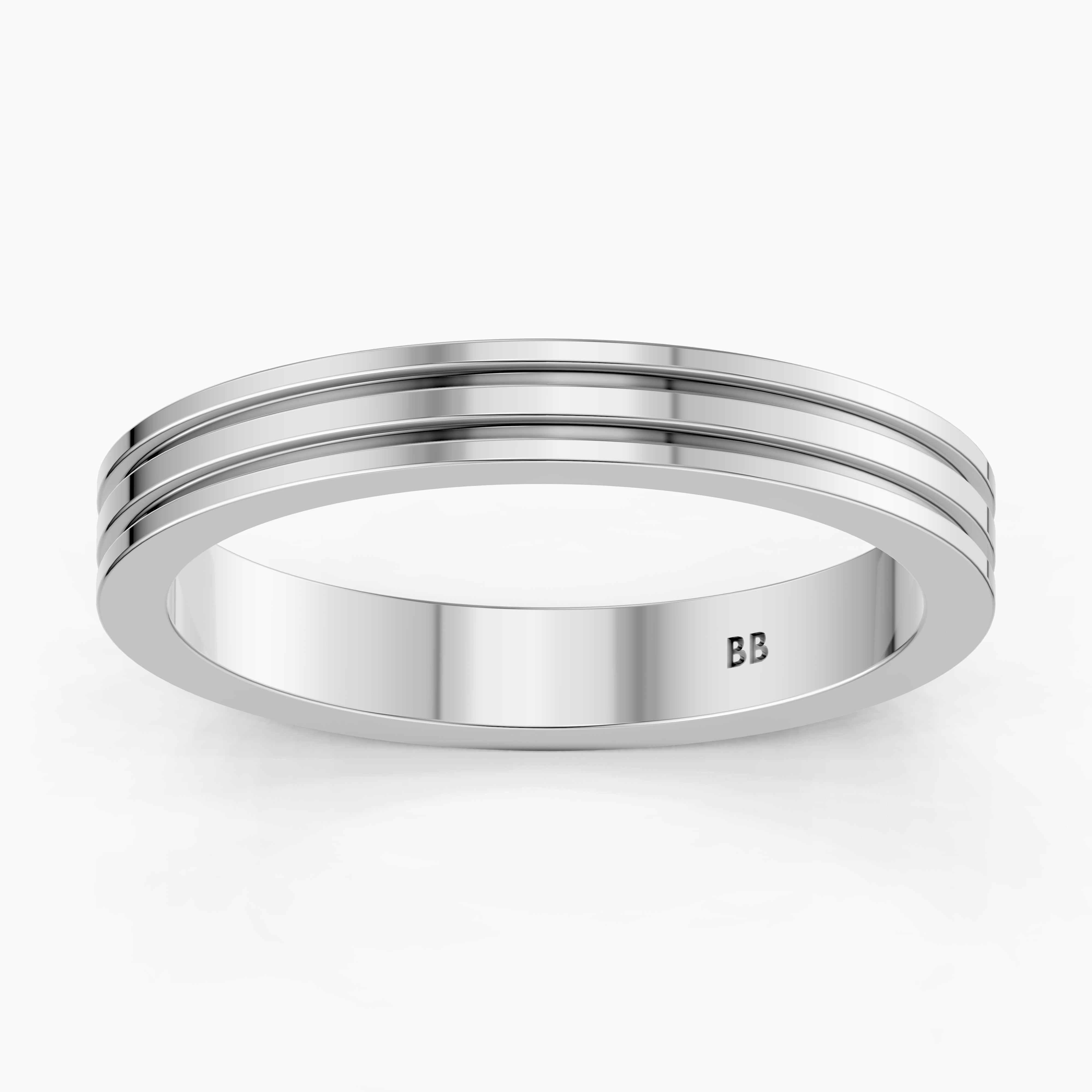Zaylee Double Groove Plain Wedding Band