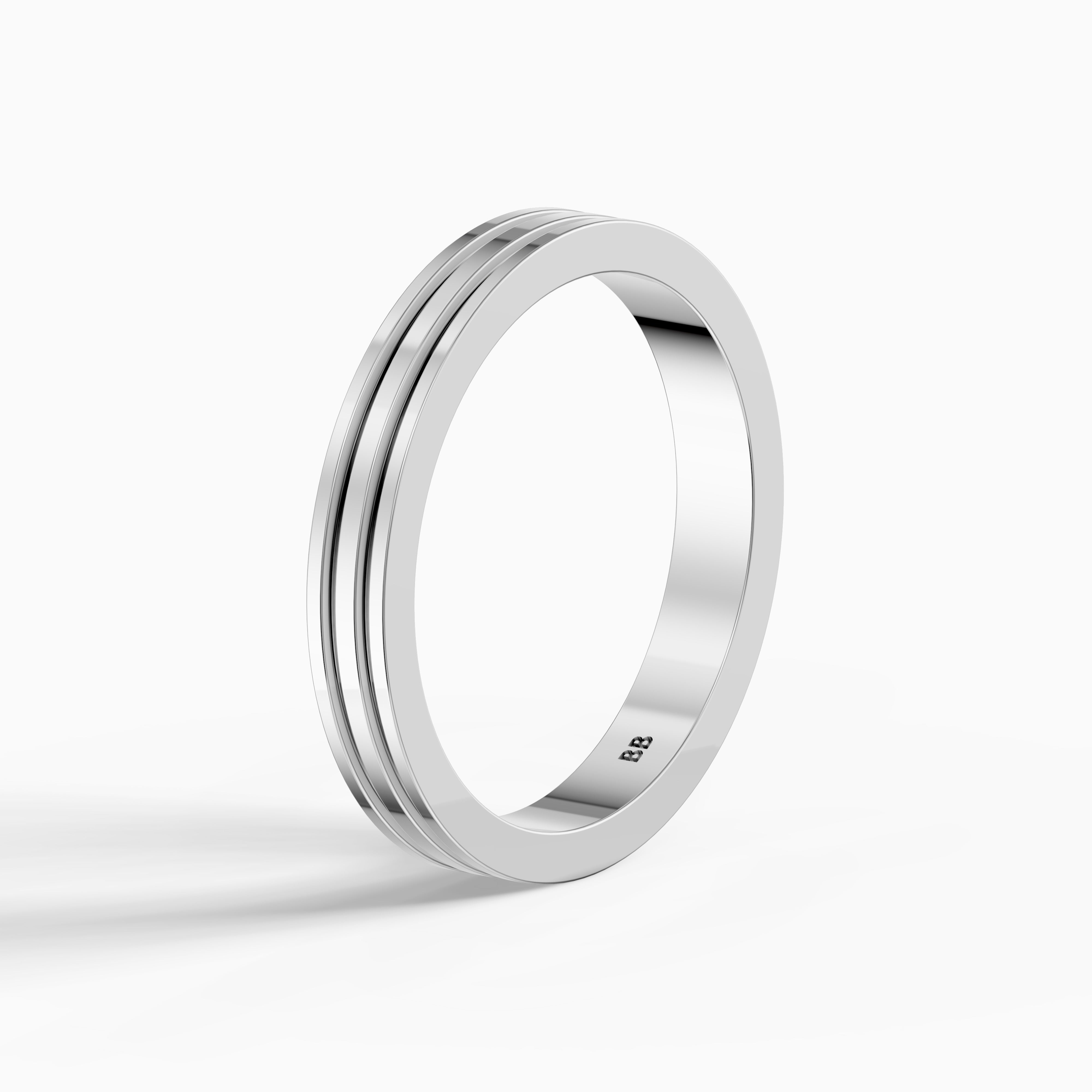 Zaylee Double Groove Plain Wedding Band