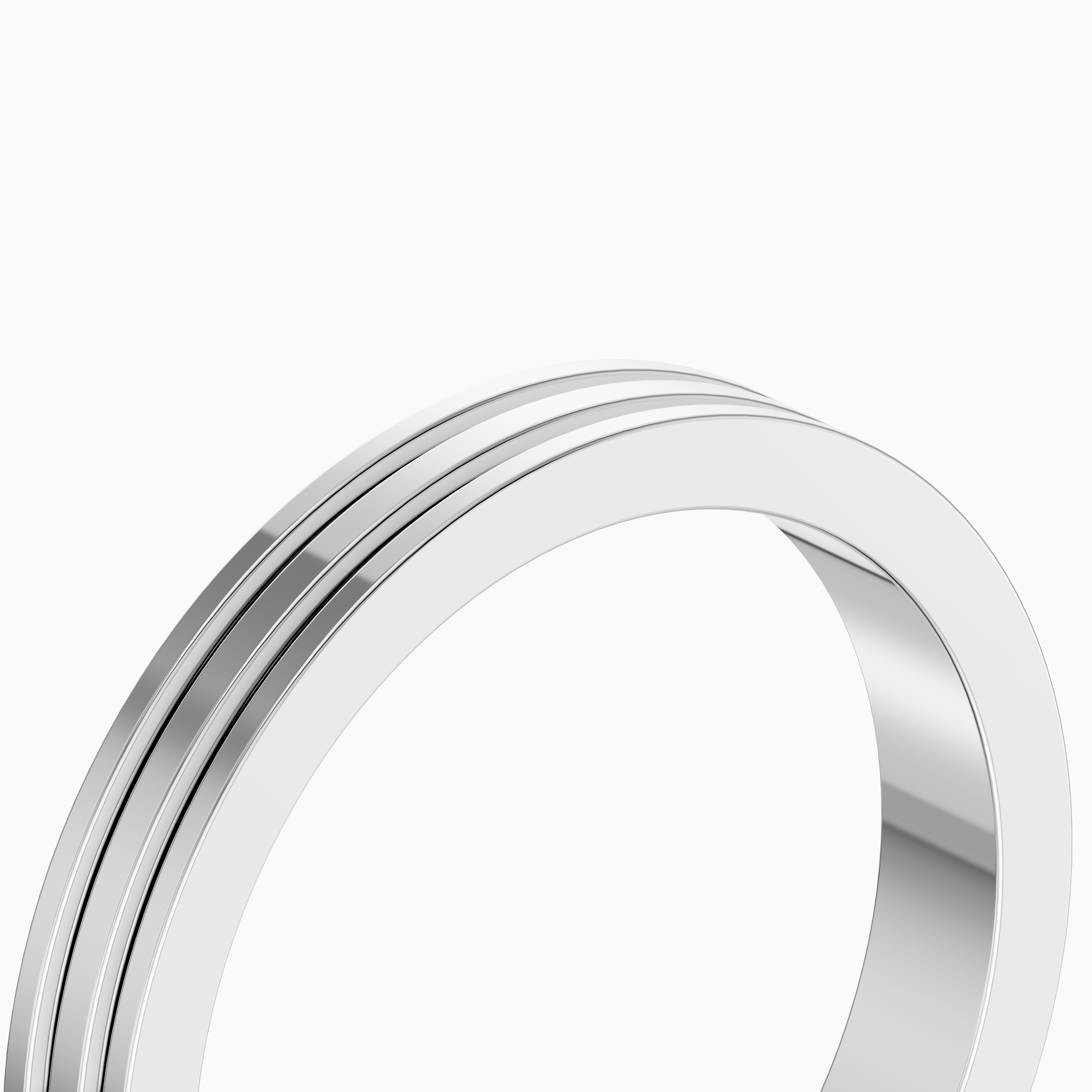 Zaylee Double Groove Plain Wedding Band
