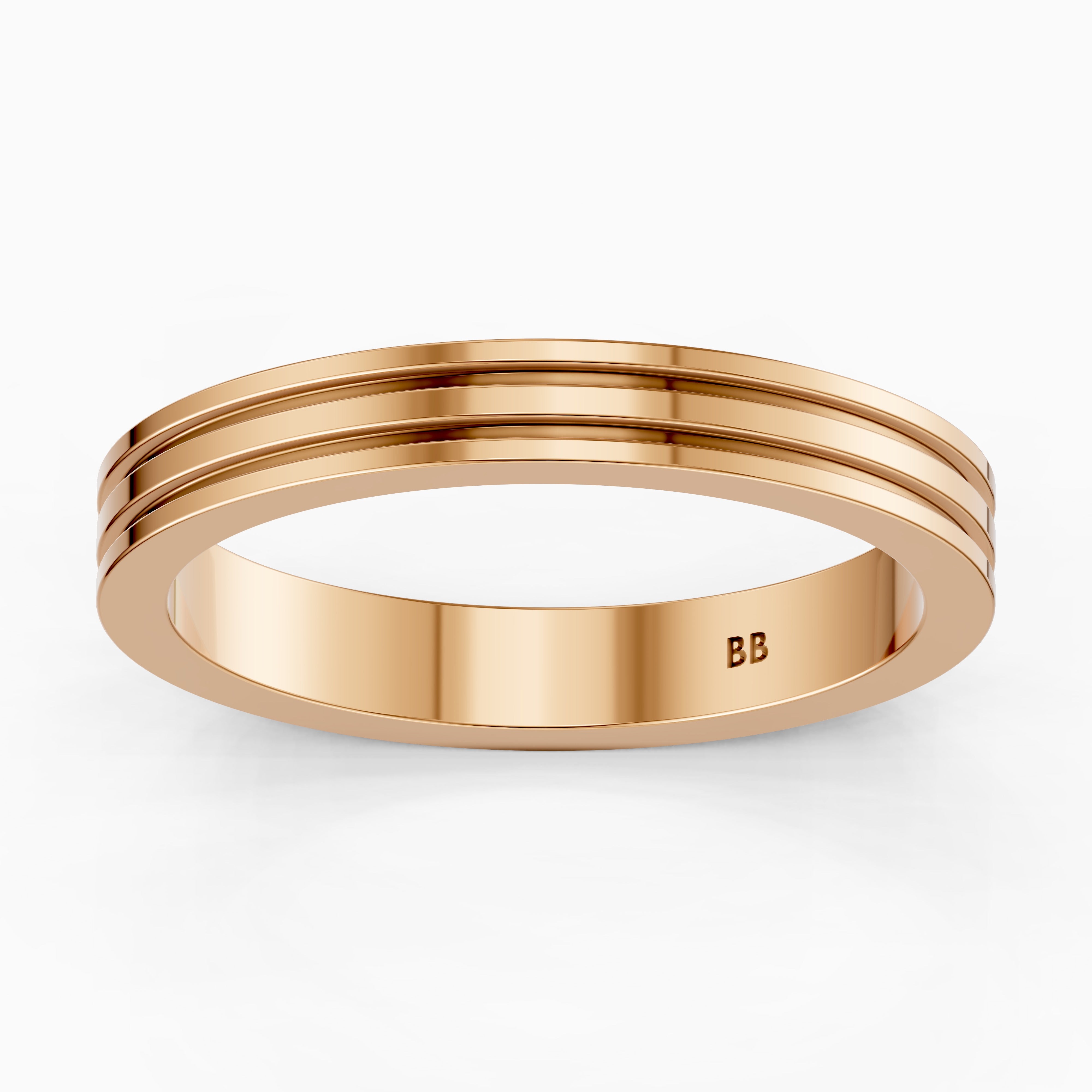 Zaylee Double Groove Plain Wedding Band