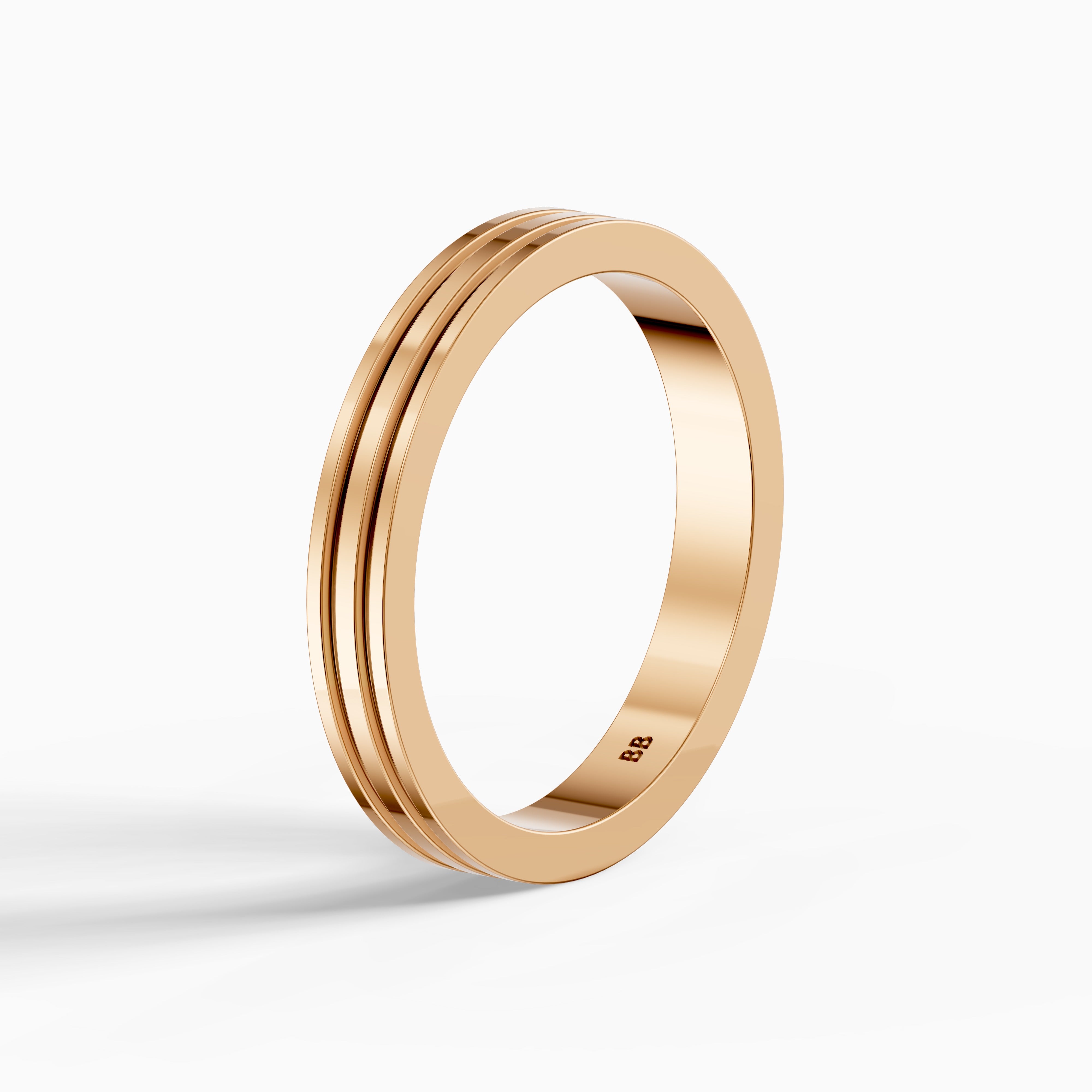 Zaylee Double Groove Plain Wedding Band