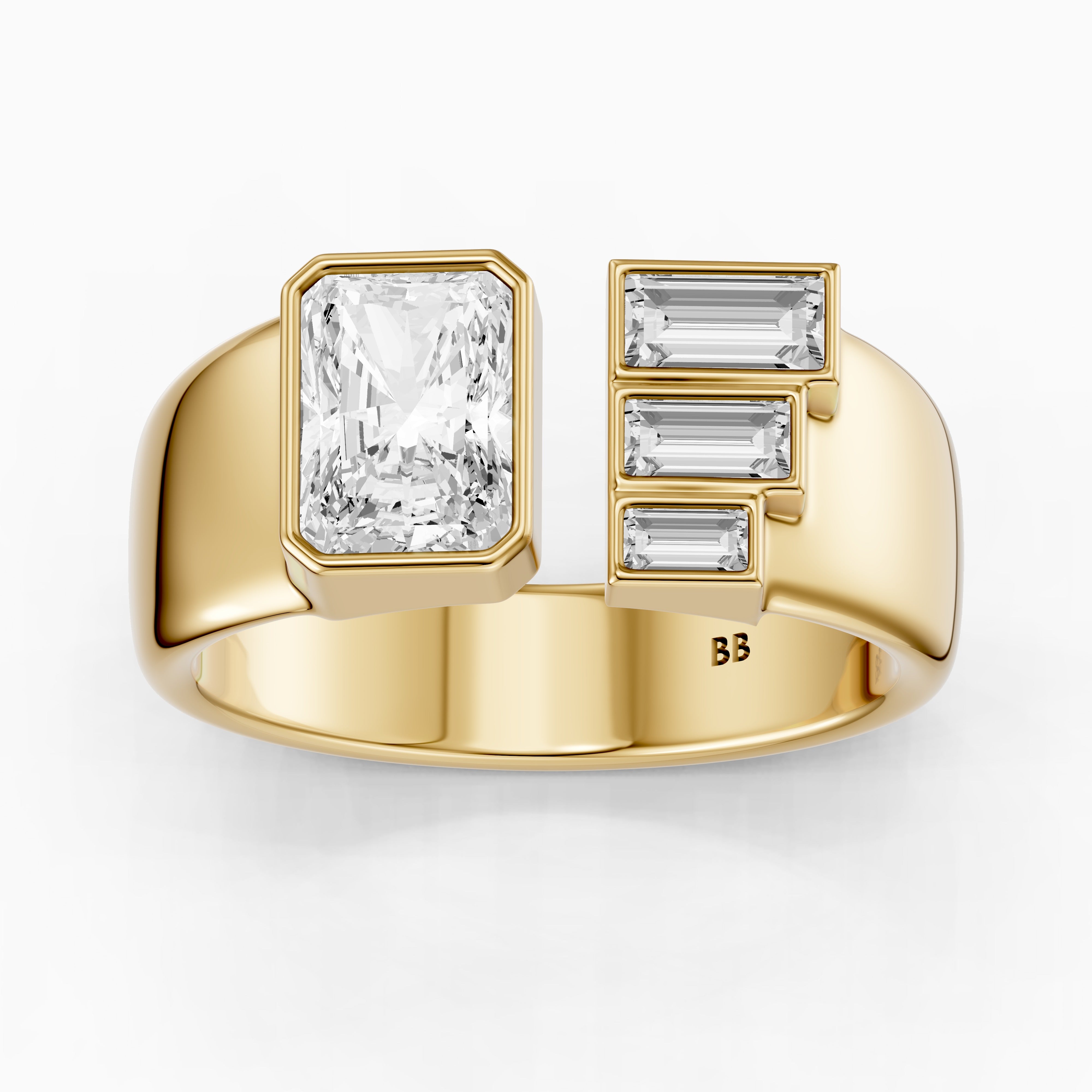 Giulia Radiant Cut Lab Diamond Graduated Baguette Cigar Band
