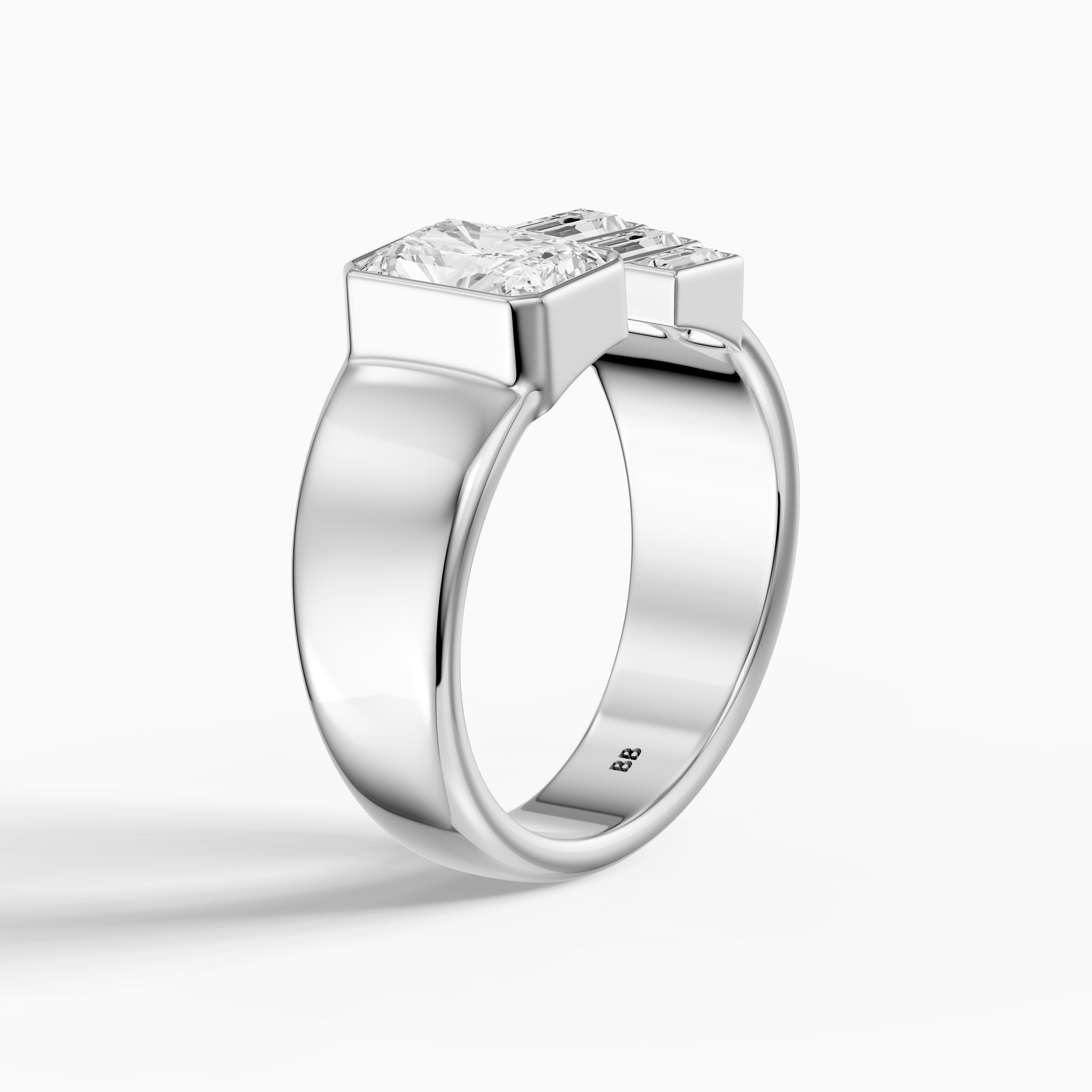 Giulia Radiant Cut Lab Diamond Graduated Baguette Cigar Band
