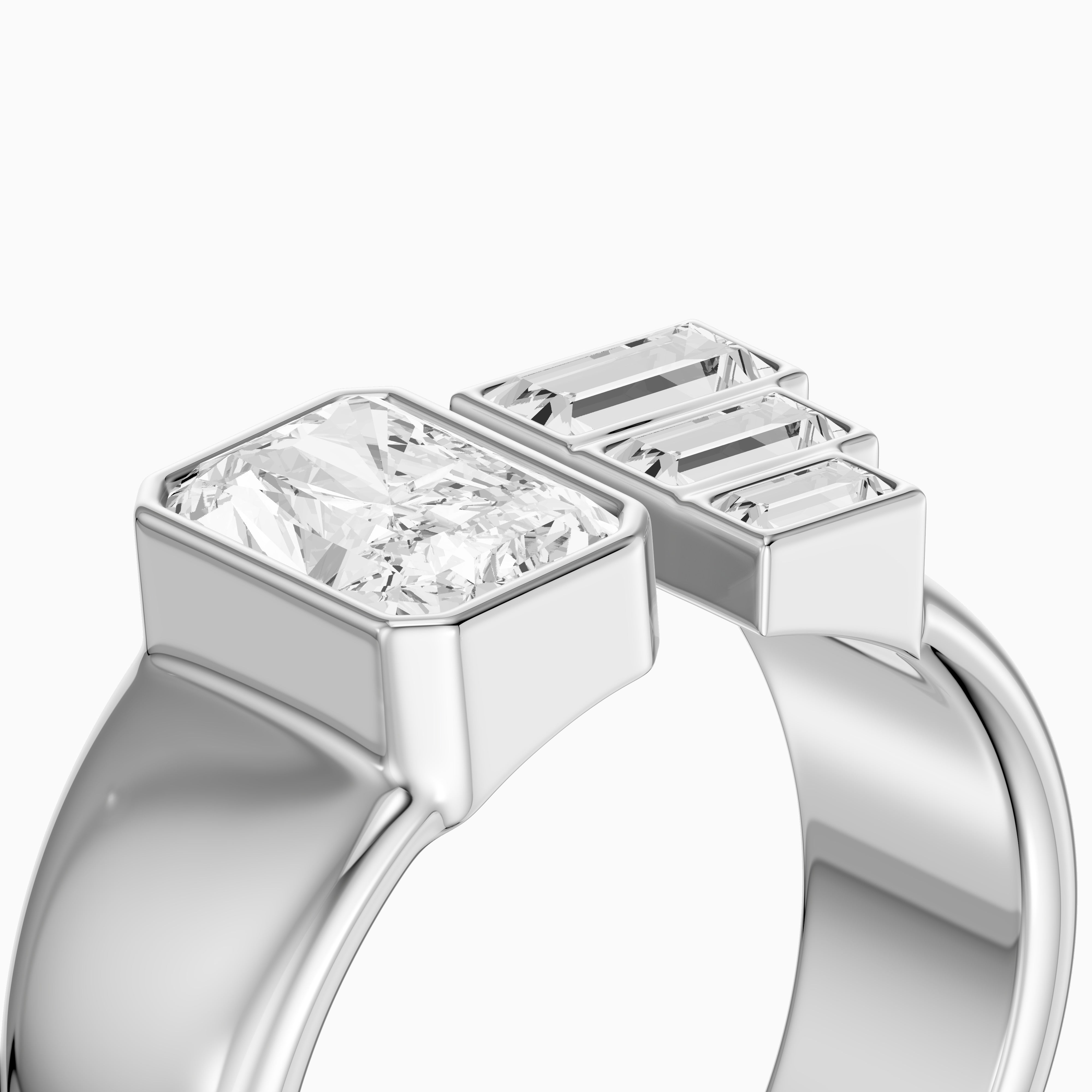 Giulia Radiant Cut Lab Diamond Graduated Baguette Cigar Band