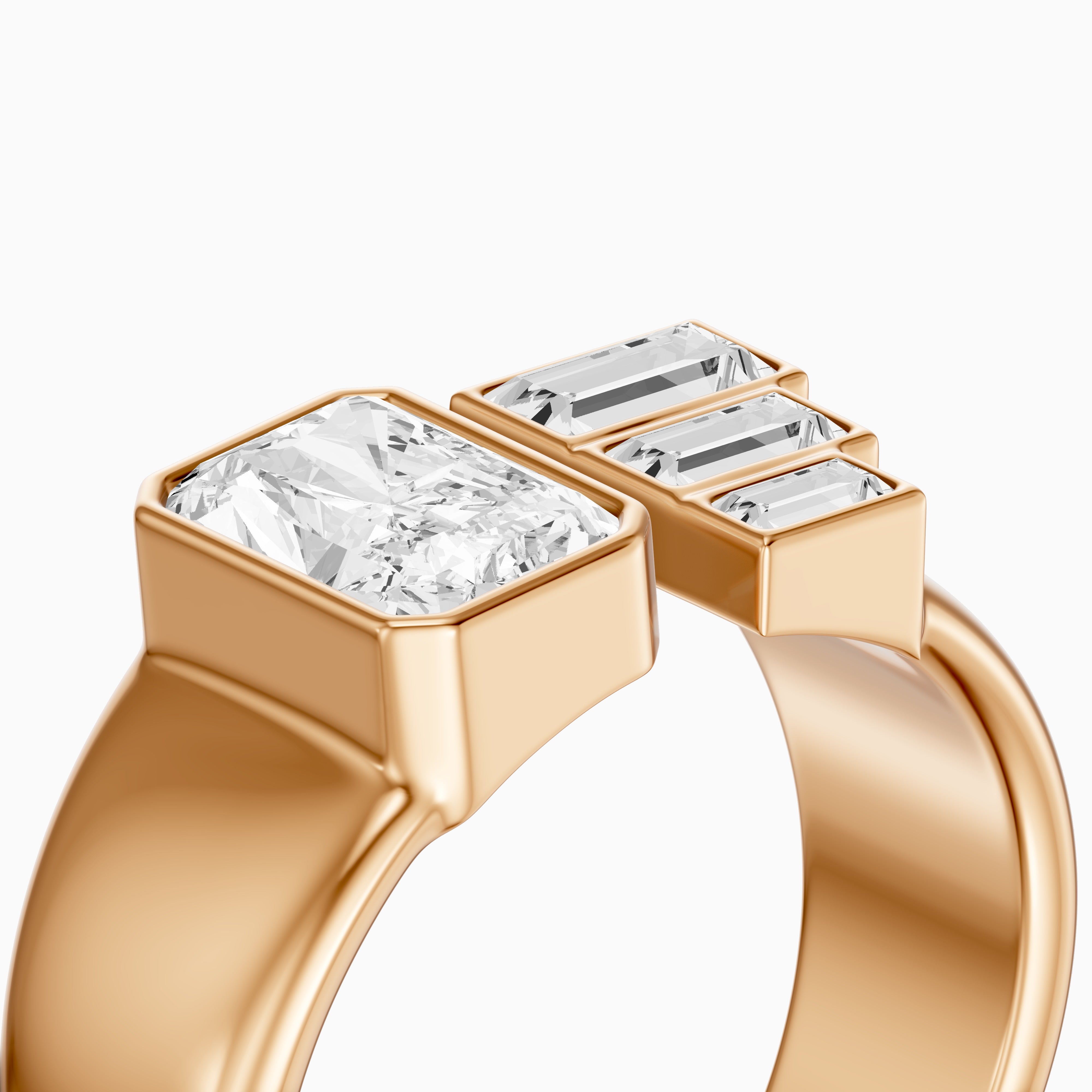 Giulia Radiant Cut Lab Diamond Graduated Baguette Cigar Band