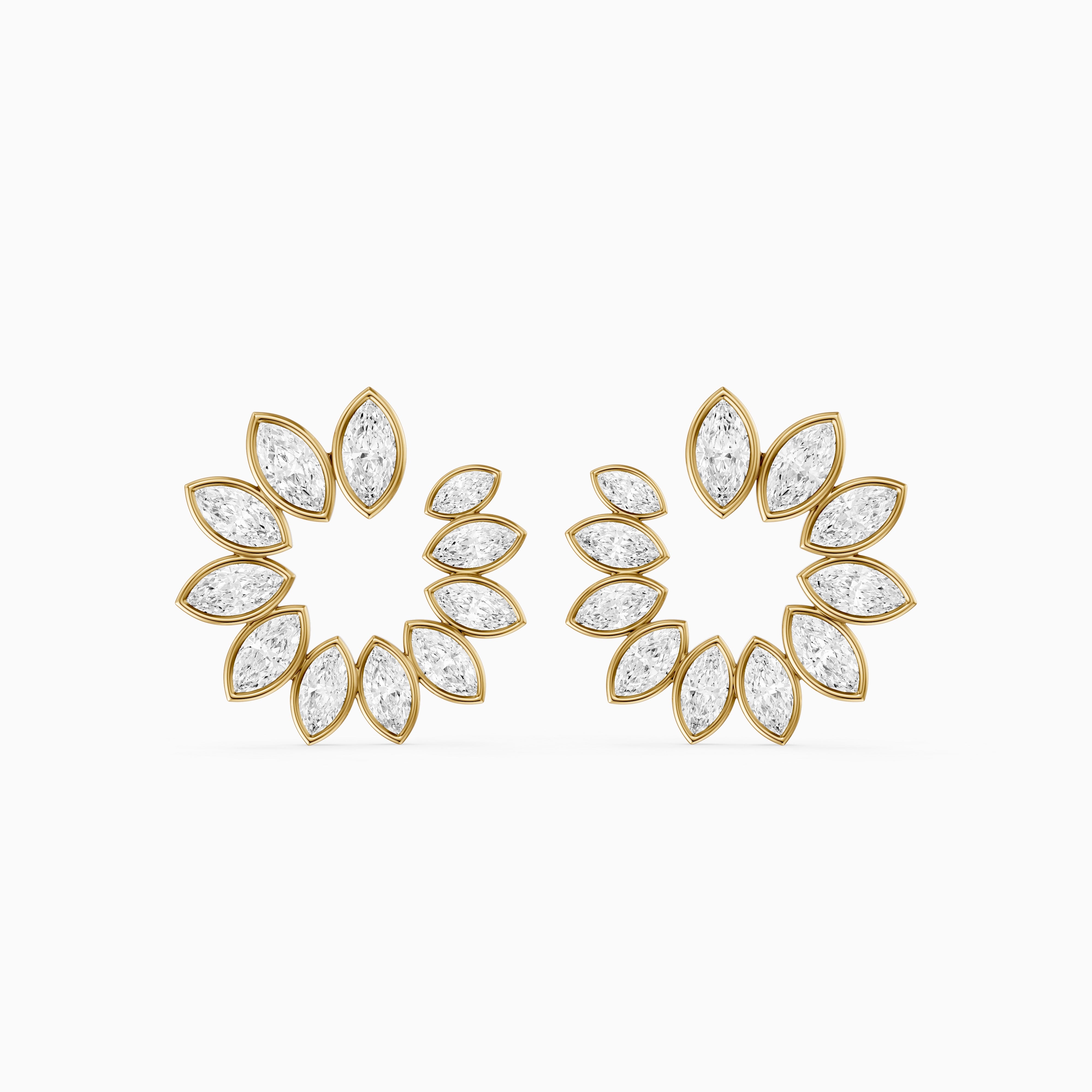 Melissa Marquise Lab Grown Diamond Front to Back Hoop Earrings