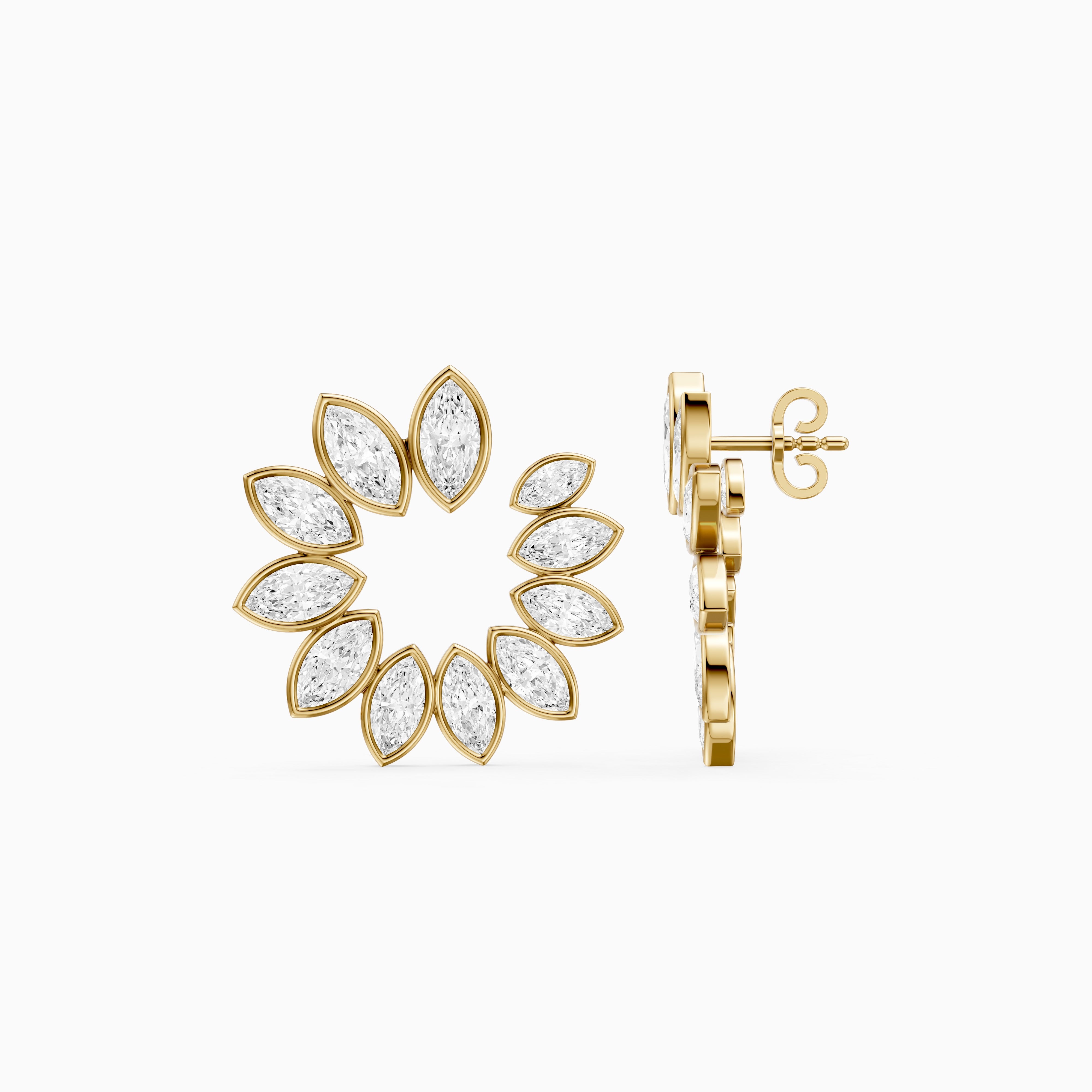 Melissa Marquise Lab Grown Diamond Front to Back Hoop Earrings