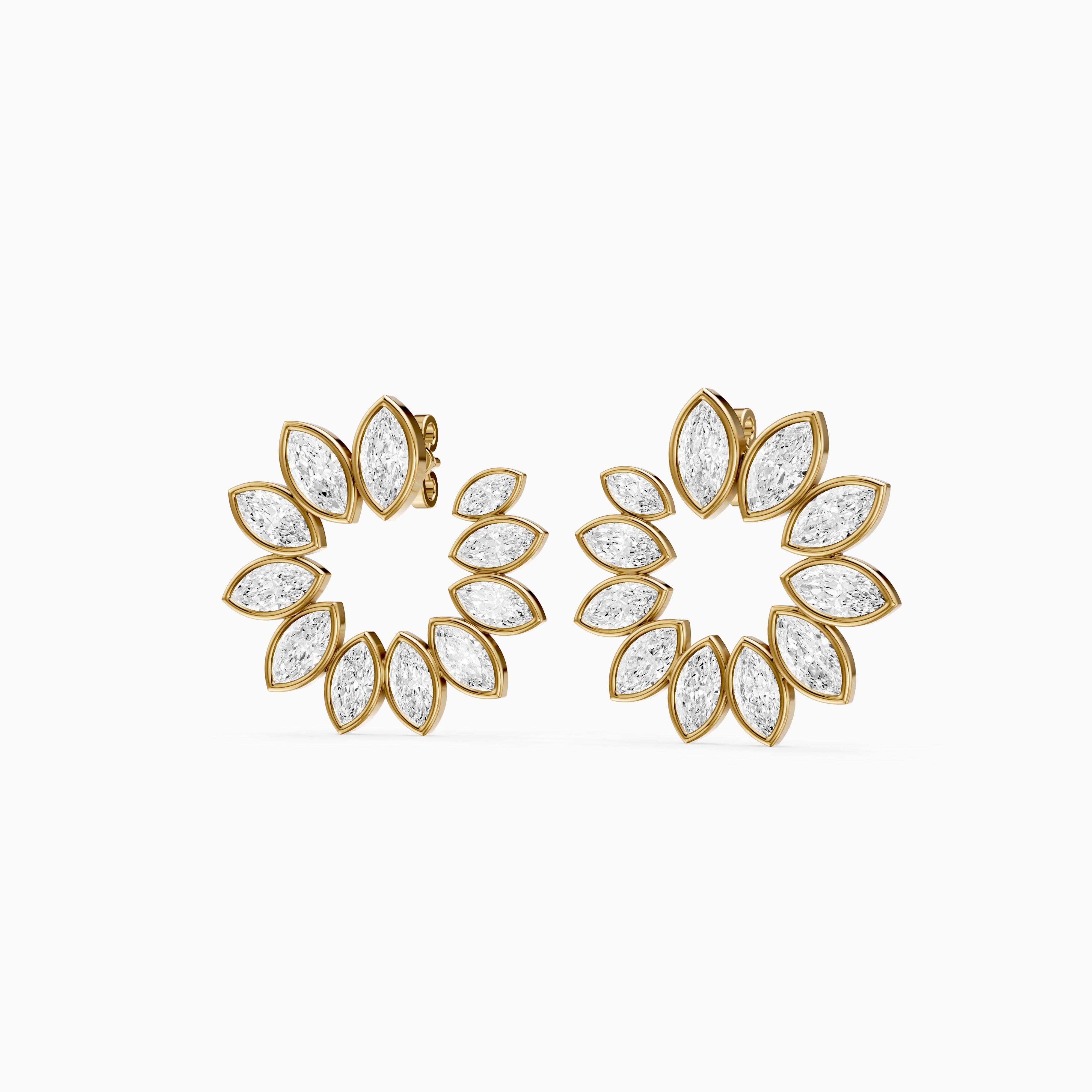Melissa Marquise Lab Grown Diamond Front to Back Hoop Earrings