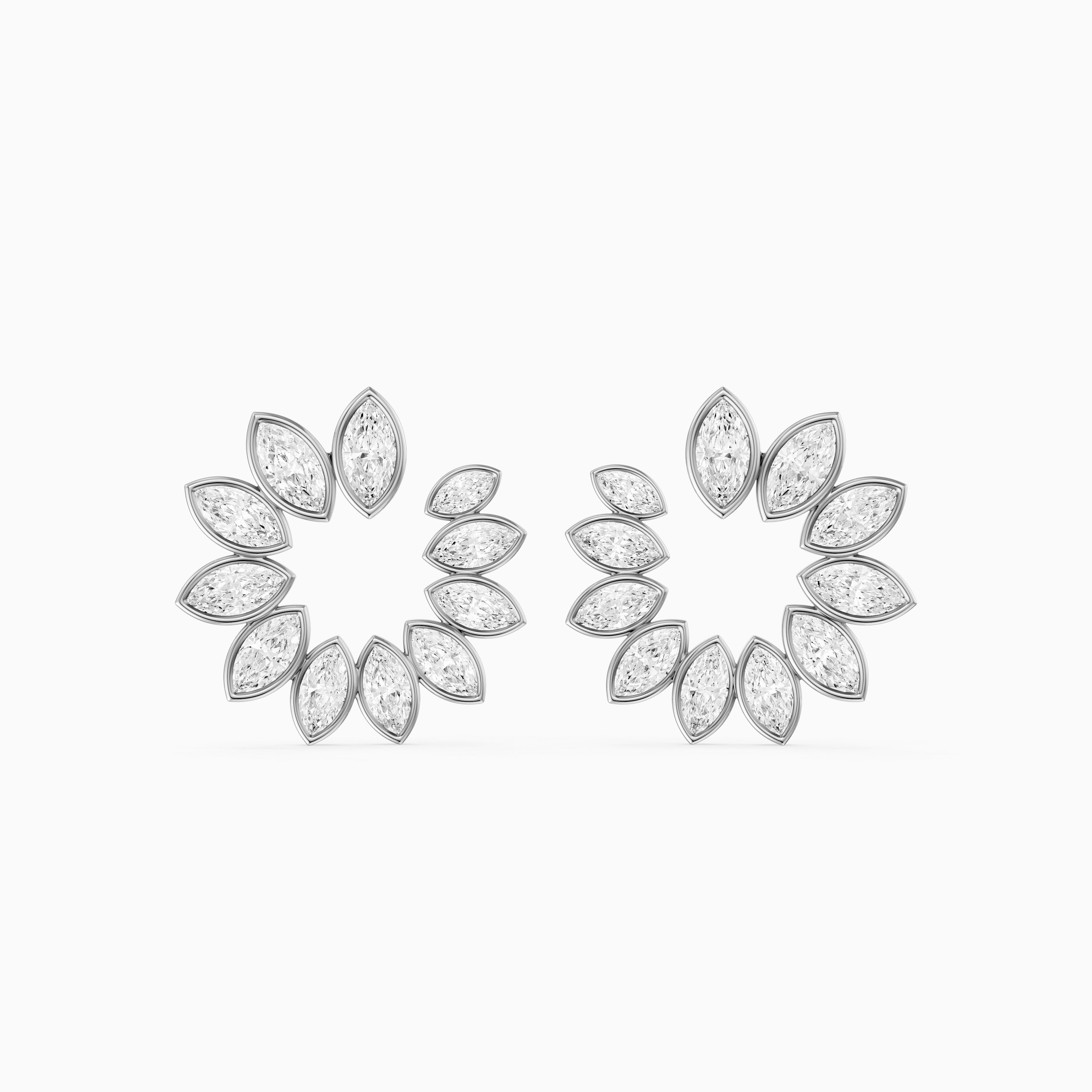 Melissa Marquise Lab Grown Diamond Front to Back Hoop Earrings