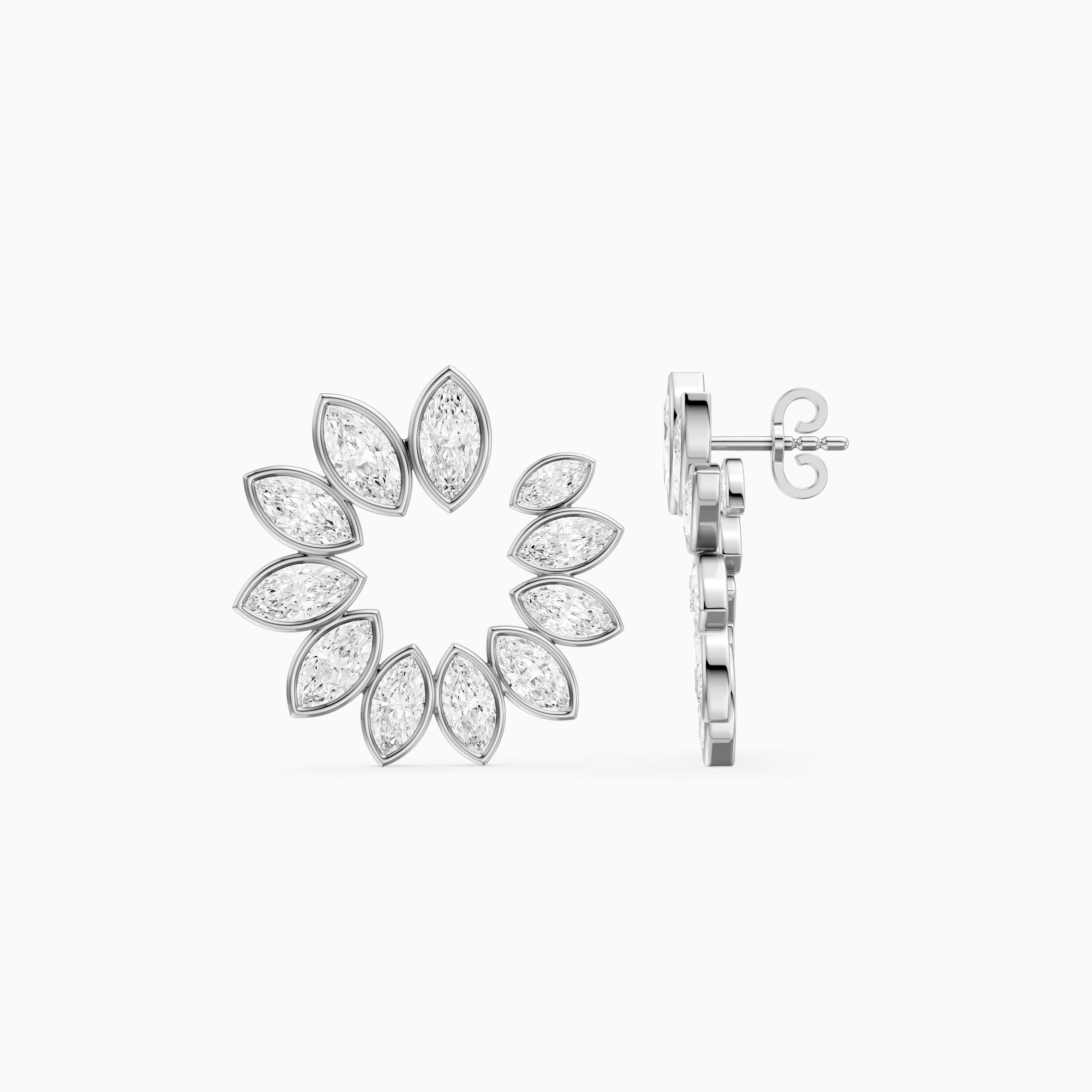 Melissa Marquise Lab Grown Diamond Front to Back Hoop Earrings