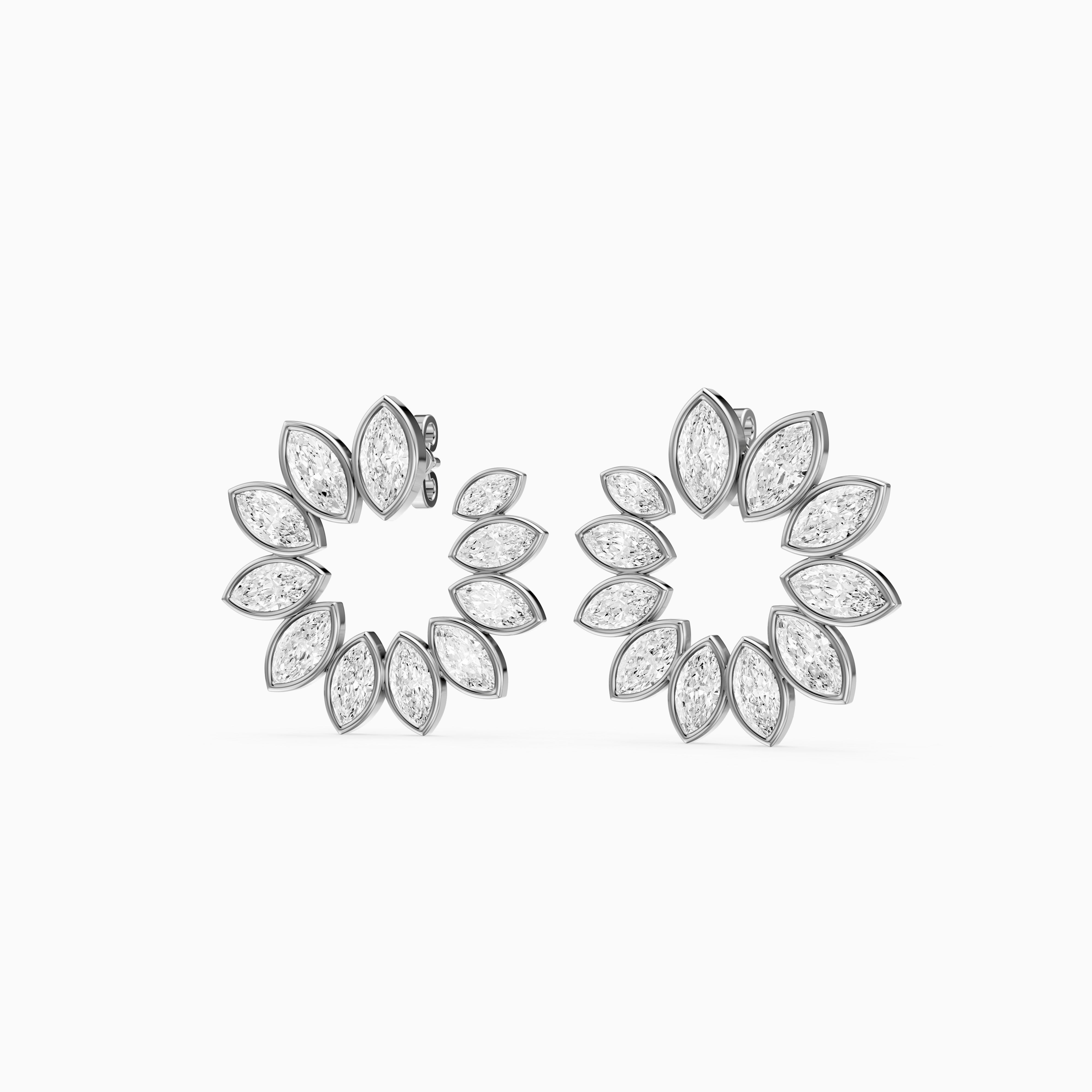 Melissa Marquise Lab Grown Diamond Front to Back Hoop Earrings