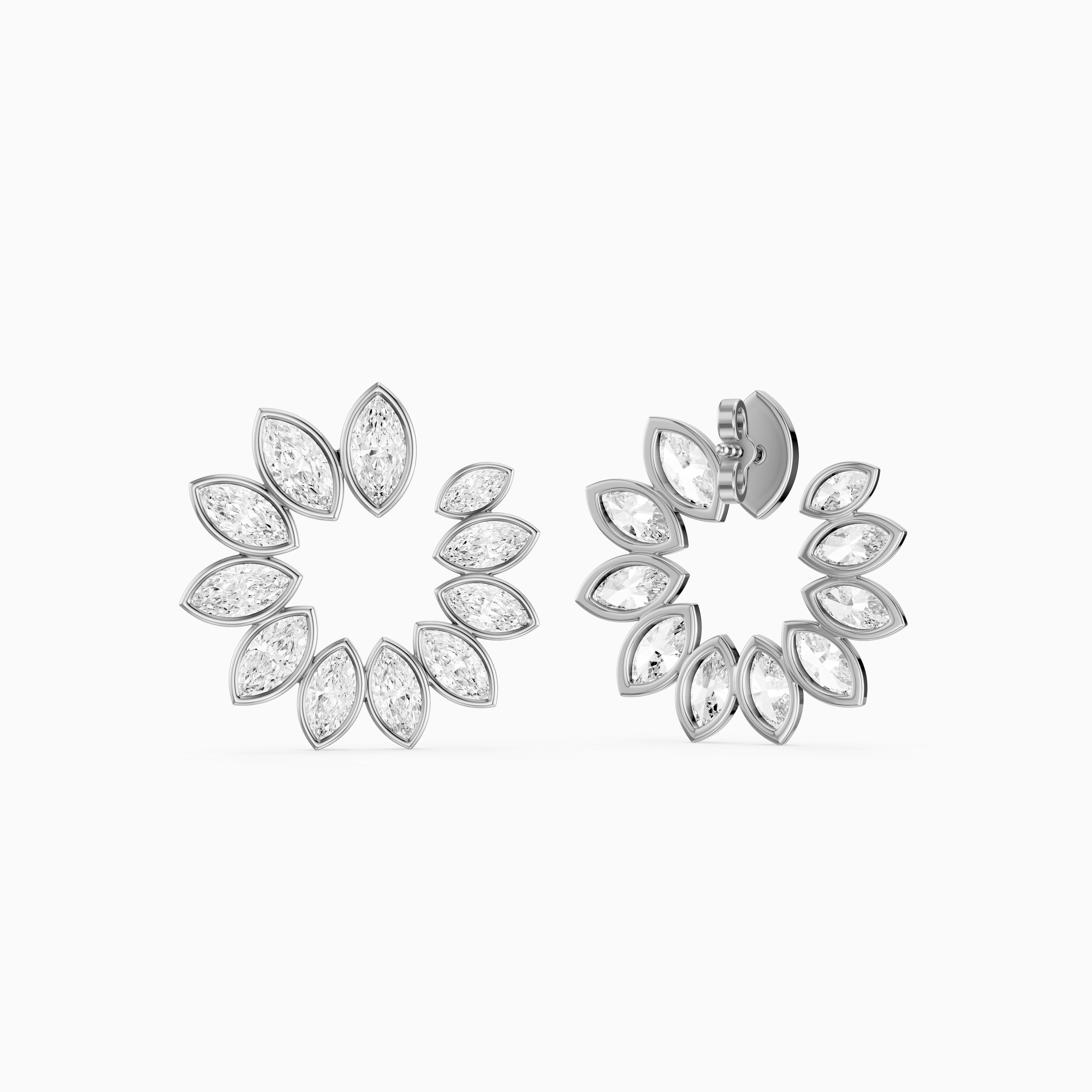 Melissa Marquise Lab Grown Diamond Front to Back Hoop Earrings