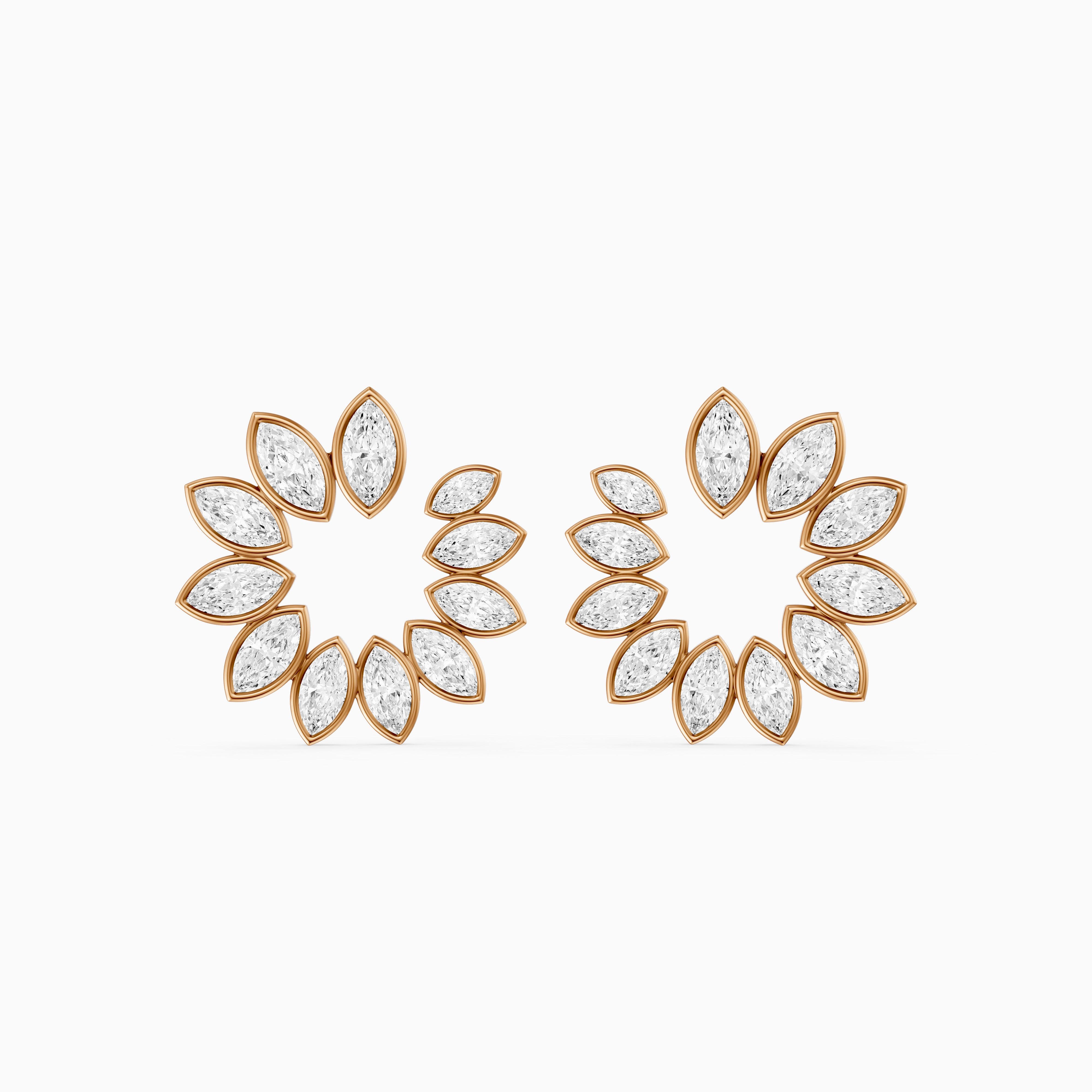 Melissa Marquise Lab Grown Diamond Front to Back Hoop Earrings