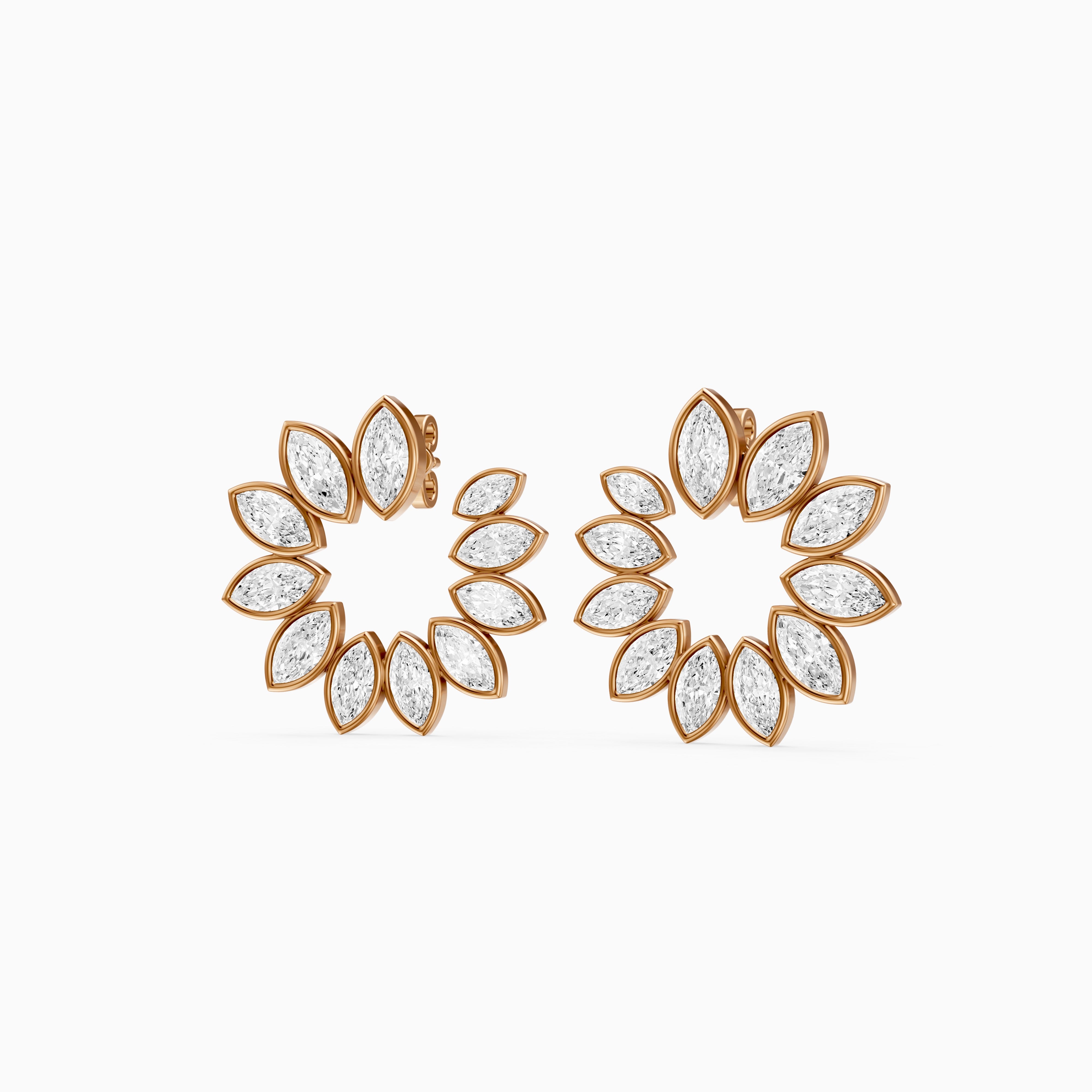 Melissa Marquise Lab Grown Diamond Front to Back Hoop Earrings