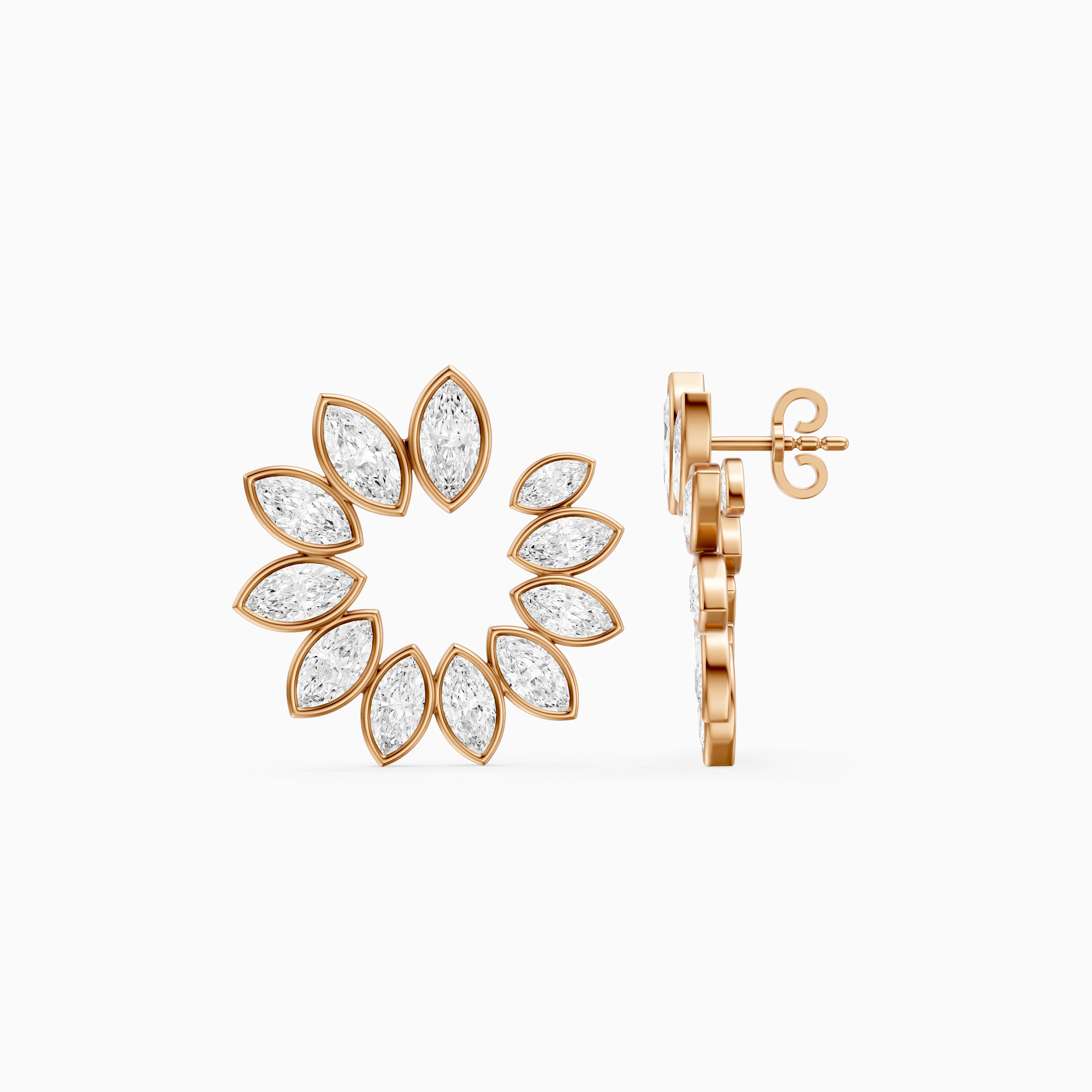 Melissa Marquise Lab Grown Diamond Front to Back Hoop Earrings