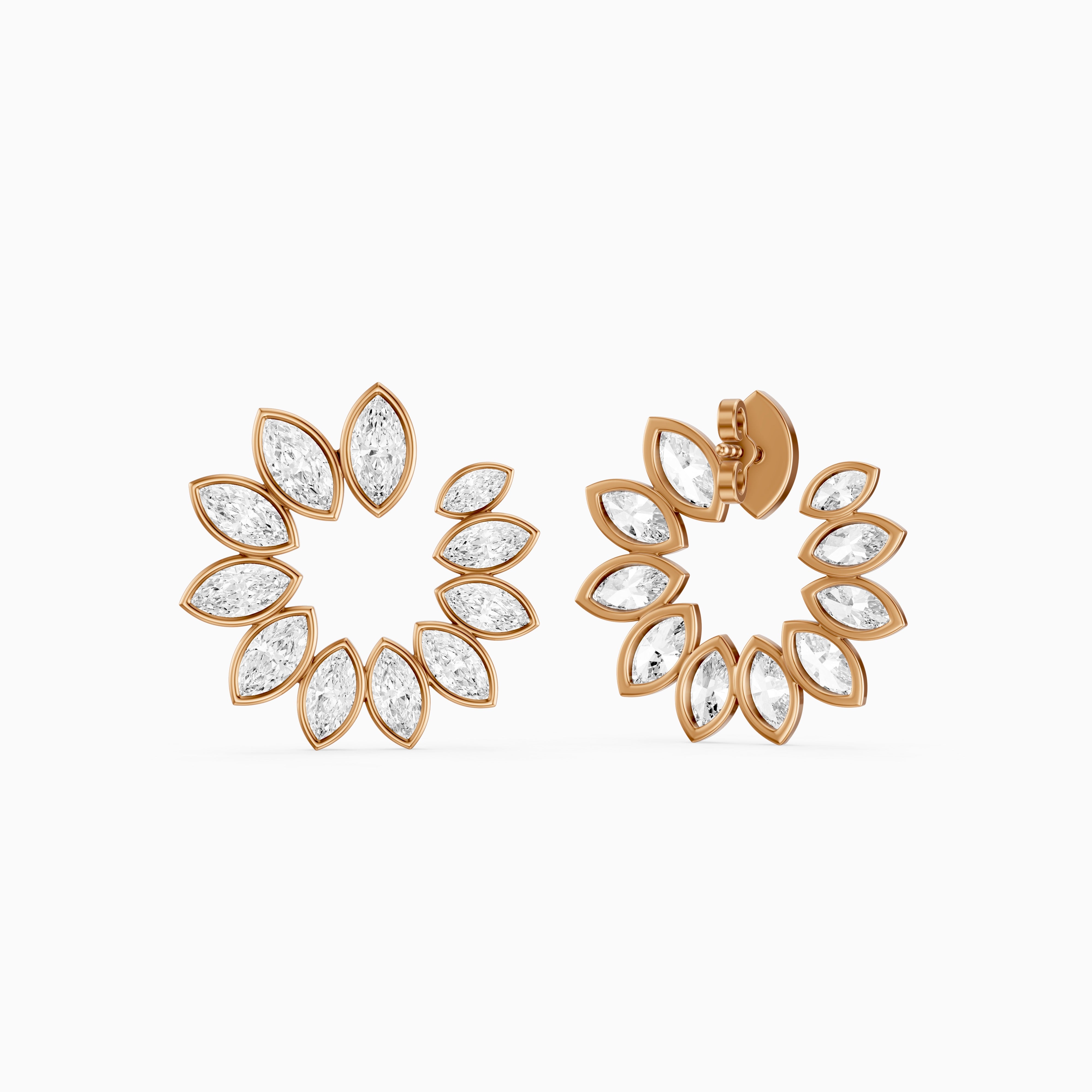 Melissa Marquise Lab Grown Diamond Front to Back Hoop Earrings