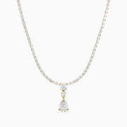 Vivian Baguette Cut Lab Grown Diamond Pear Drop Tennis Necklace