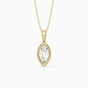 Diora Marquise Bezel Set Lab Grown Diamond Solitaire Pendant