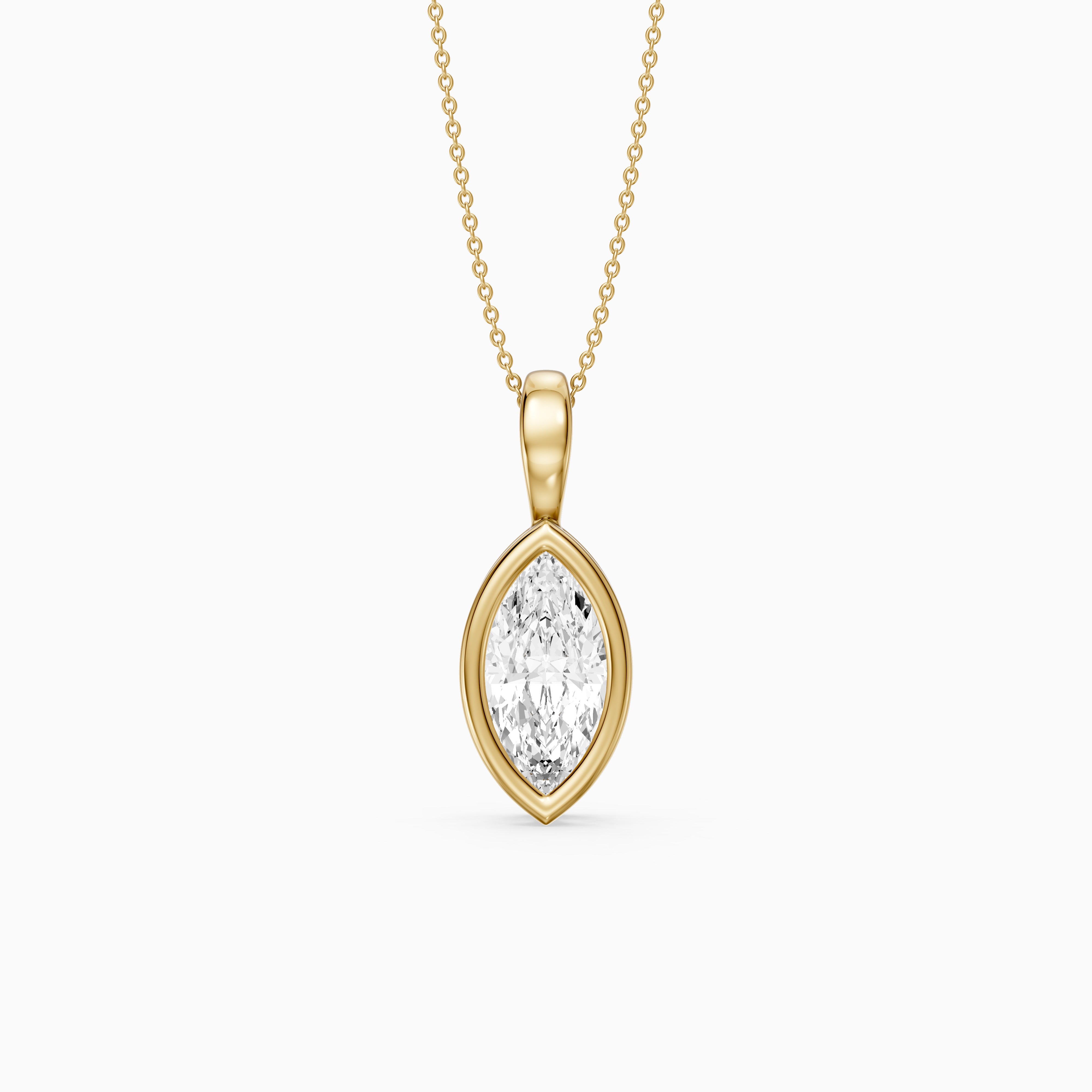 Diora Marquise Bezel Set Lab Grown Diamond Solitaire Pendant