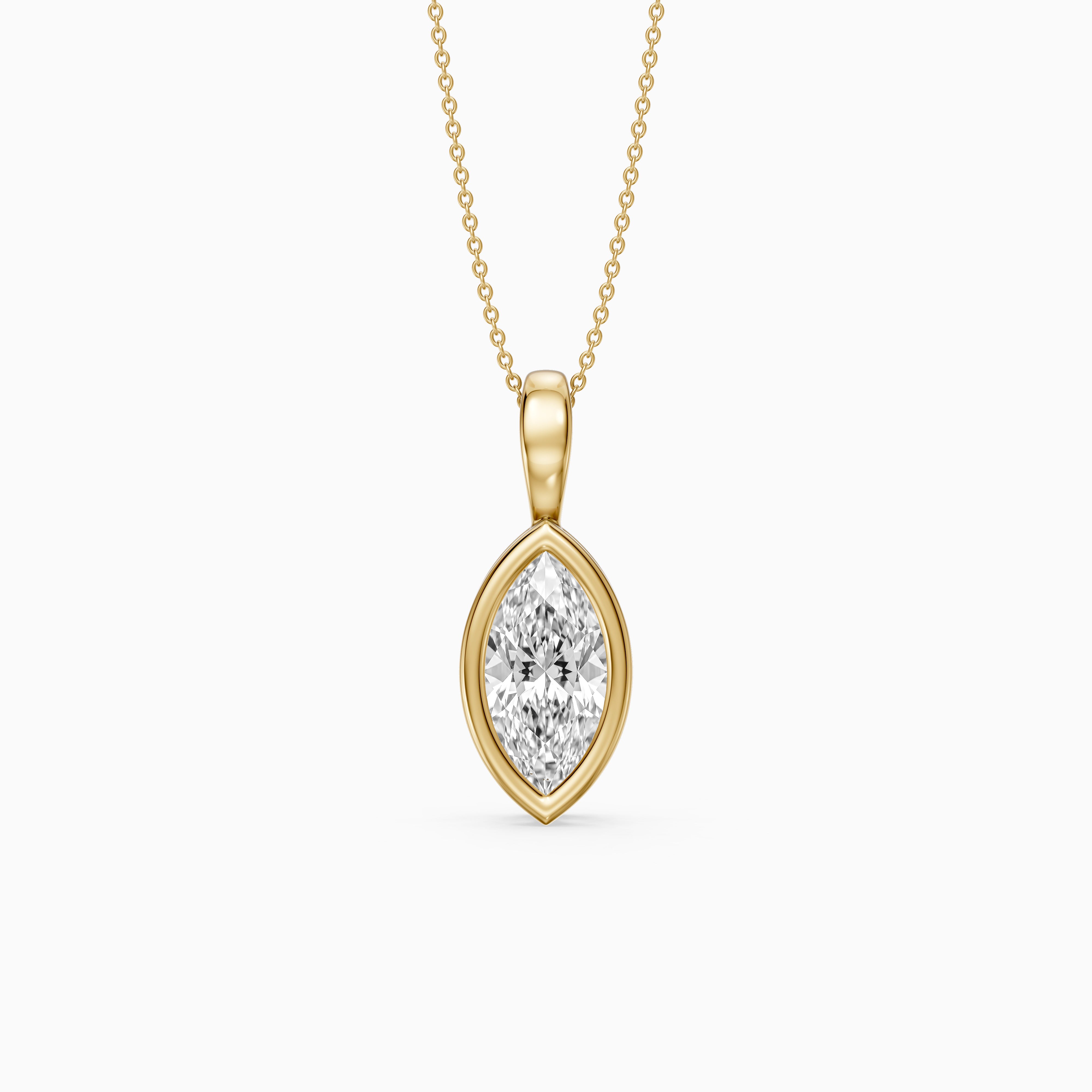 Diora Marquise Bezel Set Lab Grown Diamond Solitaire Pendant